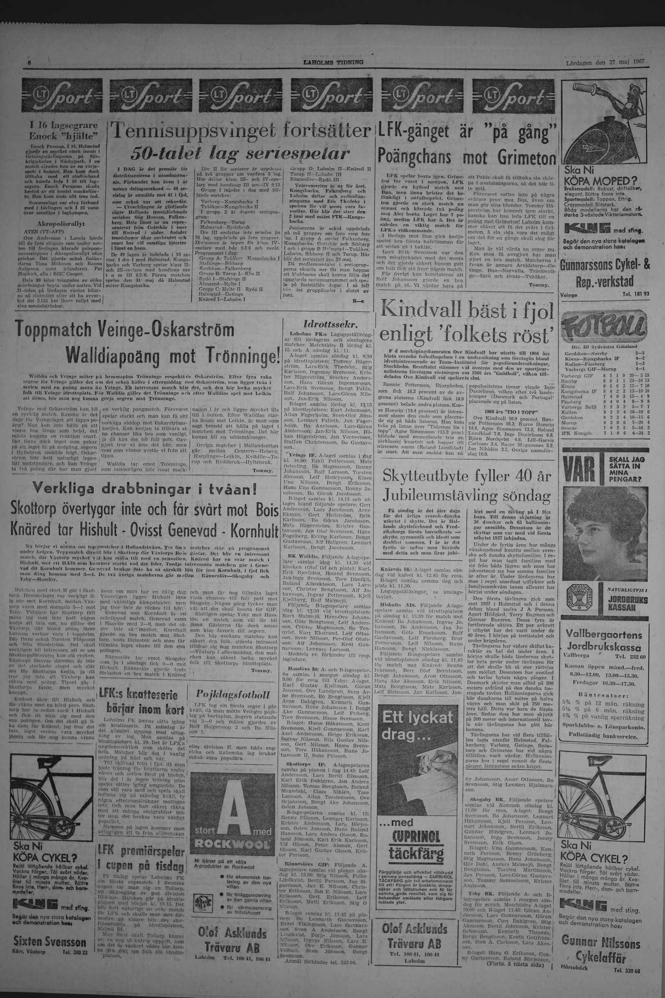 Laholms Tidning Lördag 27 maj 1967, sida 6