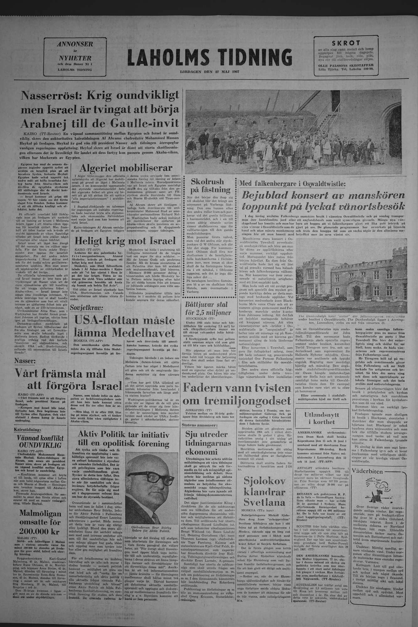 Laholms Tidning Lördag 27 maj 1967, sida 8