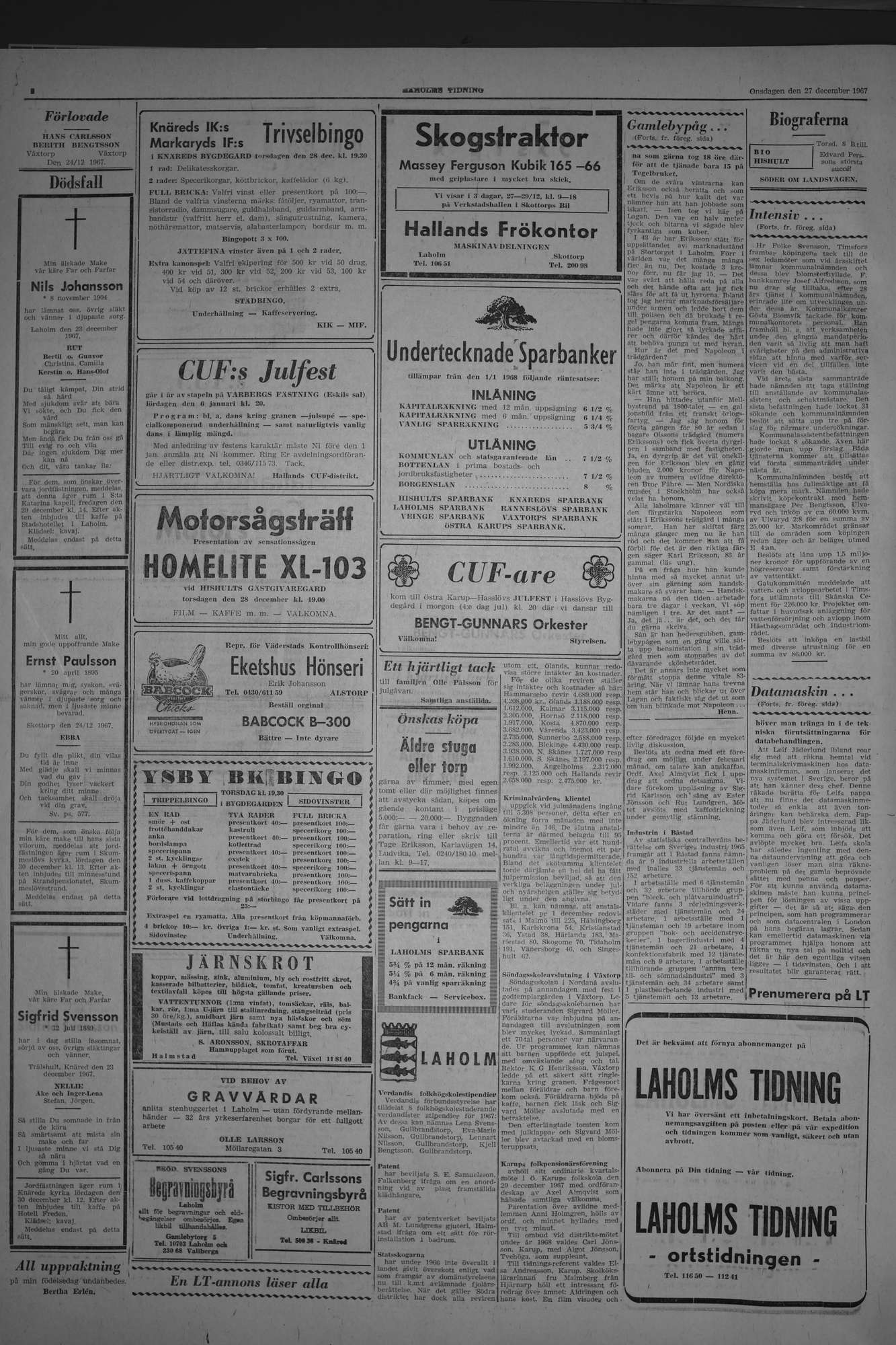 Laholms Tidning Måndag 27 november 1967, sida 2