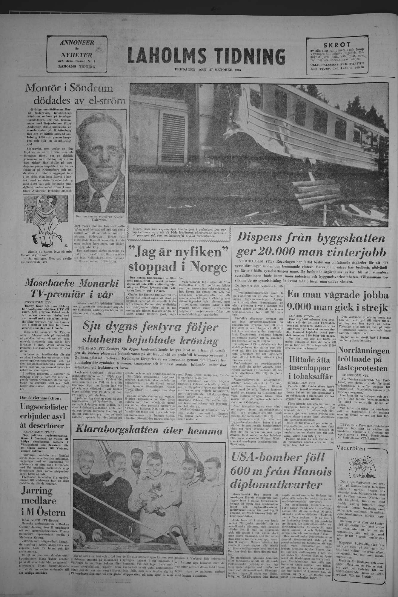 Laholms Tidning Fredag 27 oktober 1967, sida 8