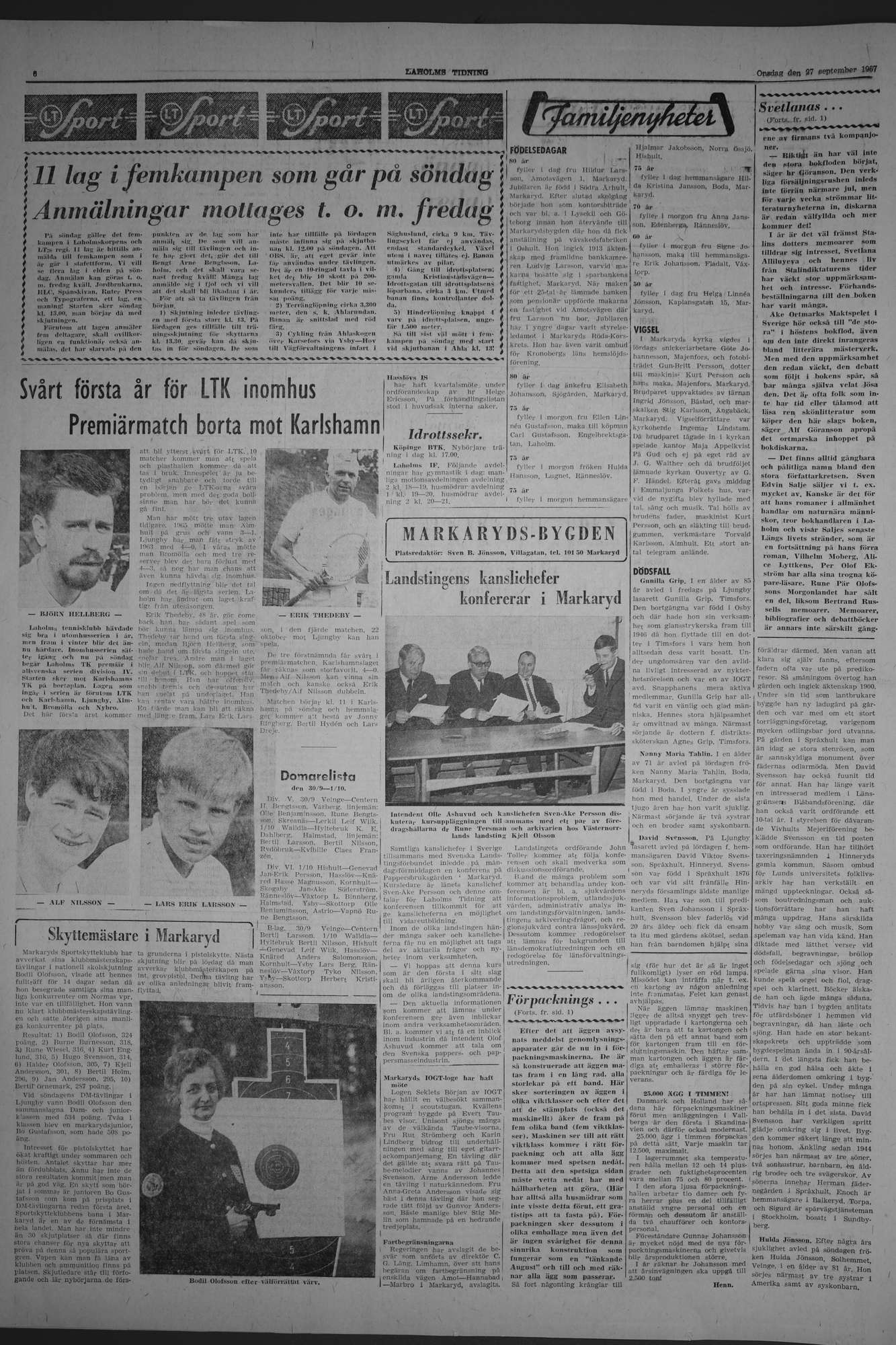 Laholms Tidning Onsdag 27 september 1967, sida 6