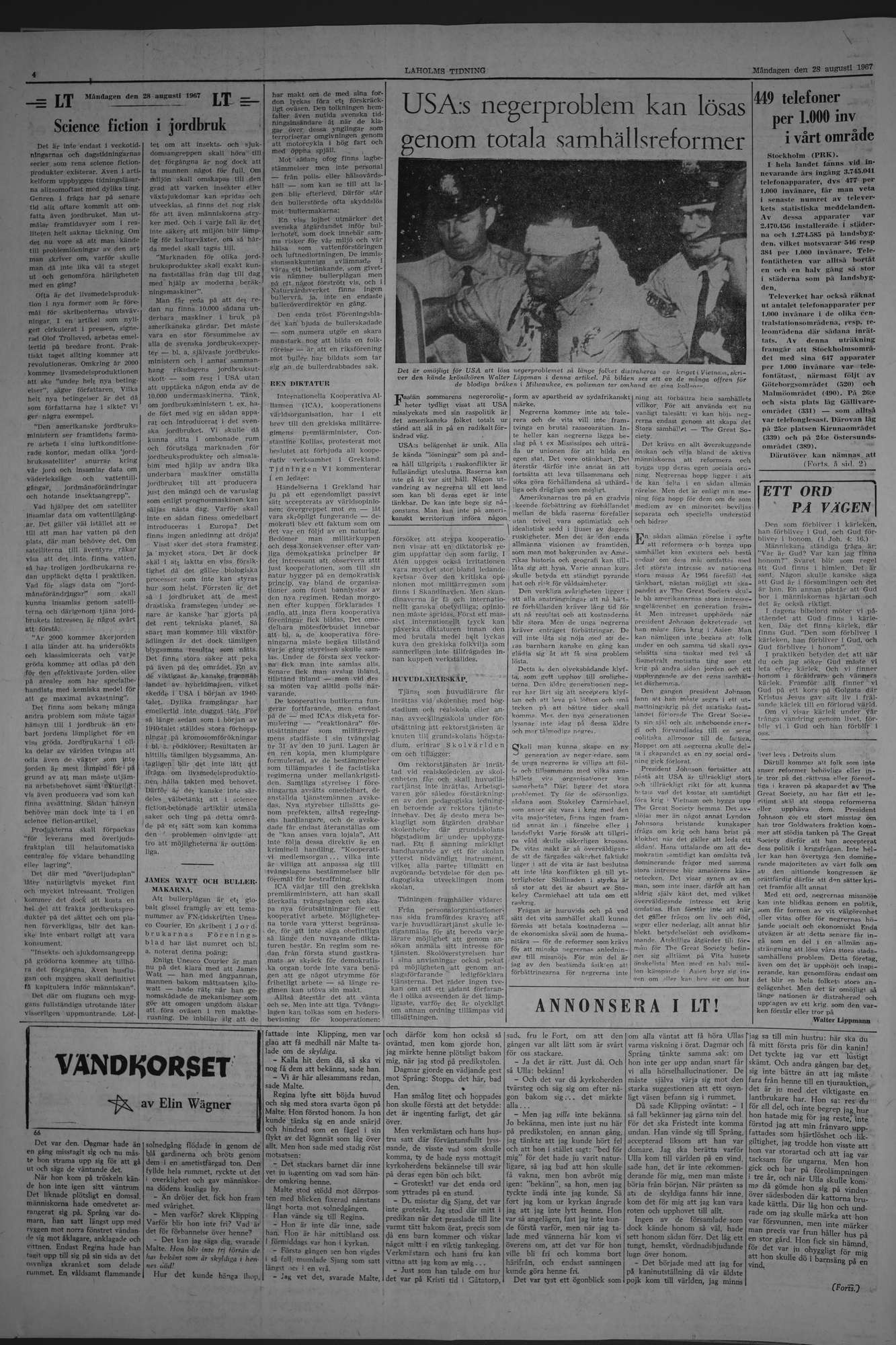 Laholms Tidning Måndag 28 augusti 1967, sida 4