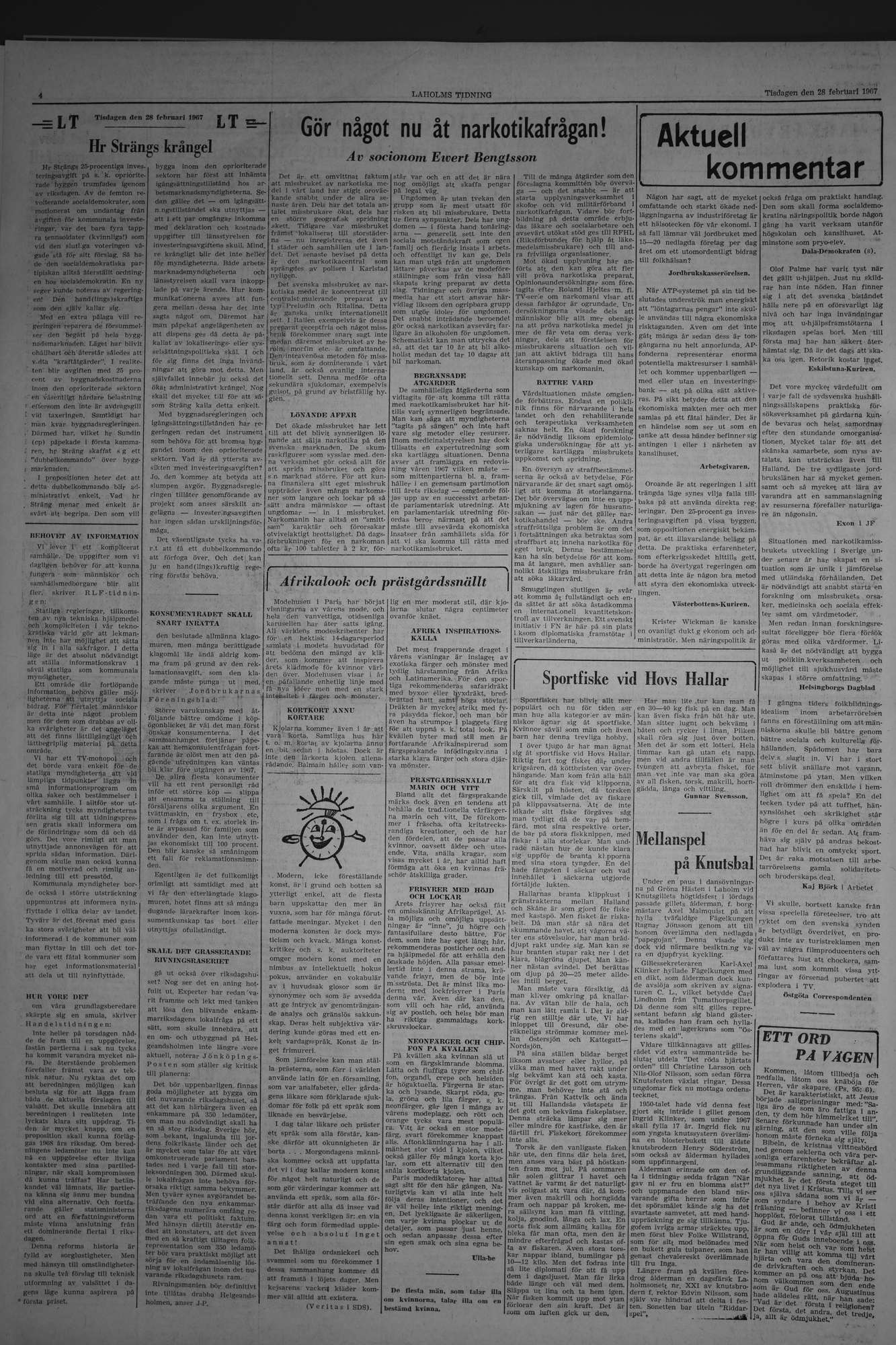 Laholms Tidning Tisdag 28 februari 1967, sida 4