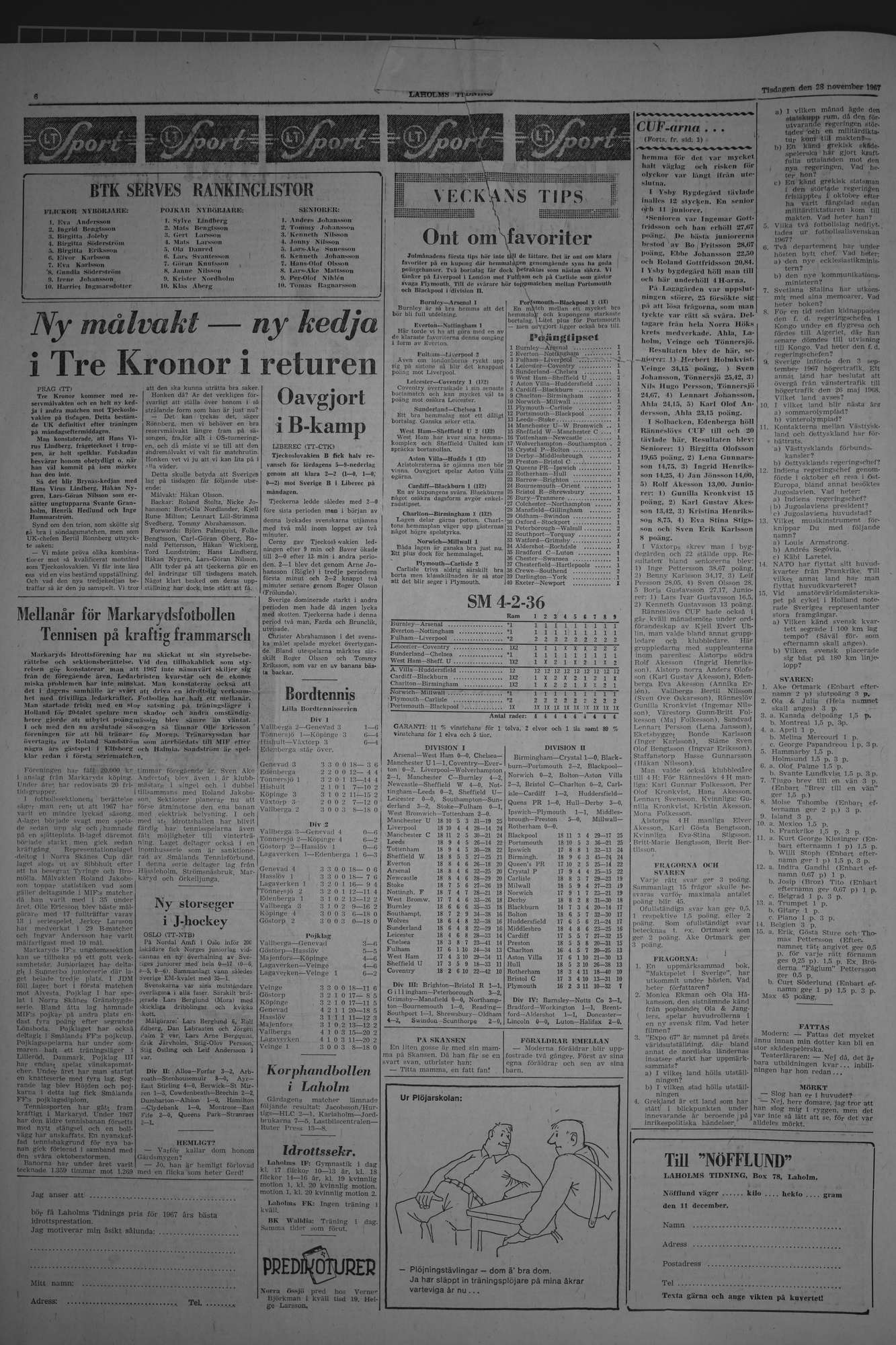 Laholms Tidning Tisdag 28 november 1967, sida 6
