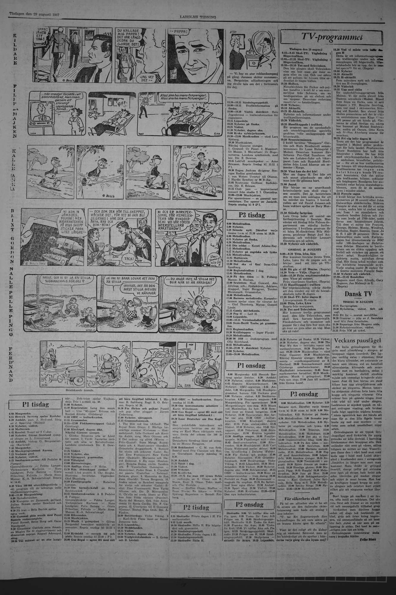 Laholms Tidning Tisdag 29 augusti 1967, sida 5