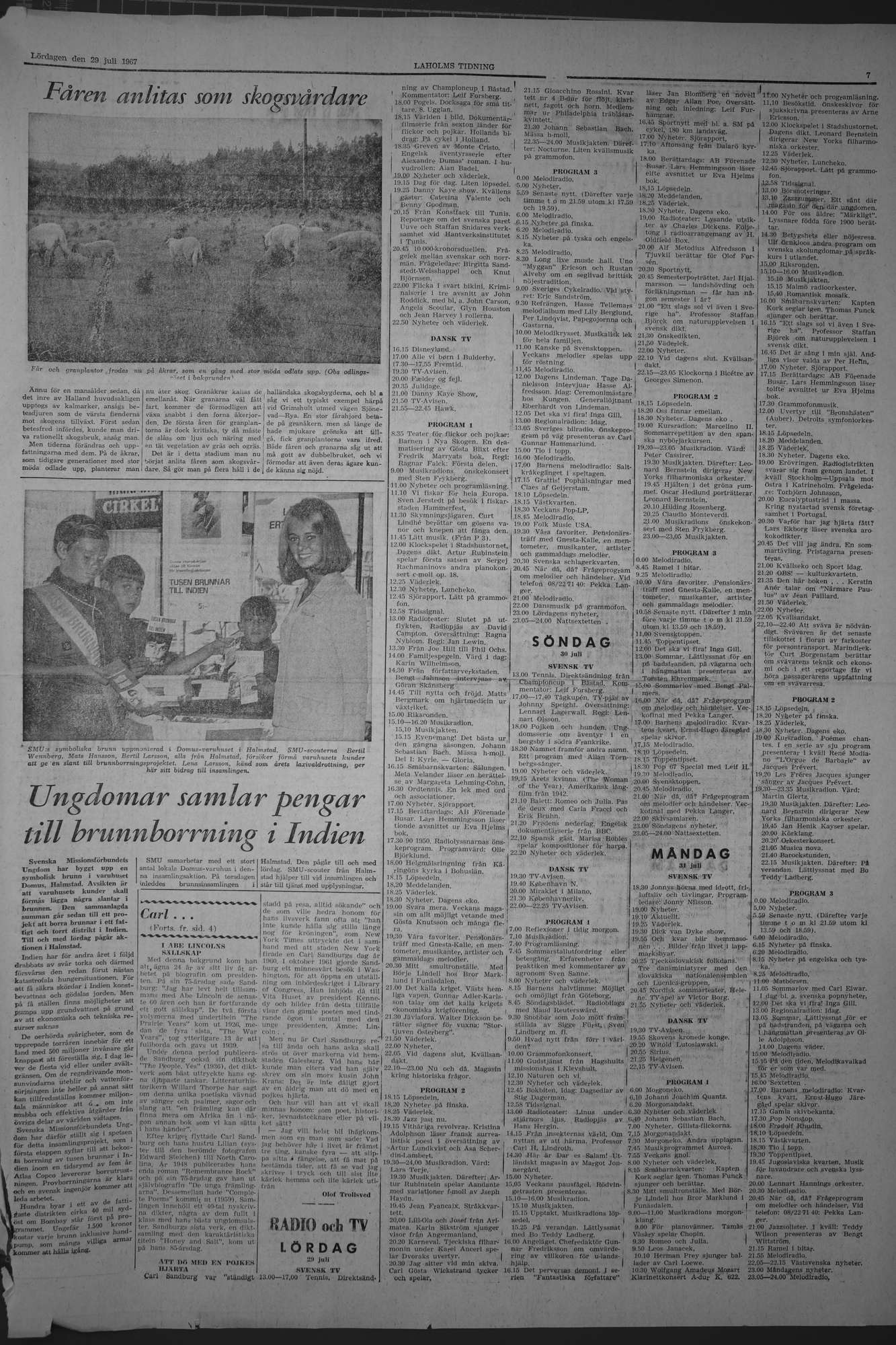 Laholms Tidning Lördag 29 juli 1967, sida 7