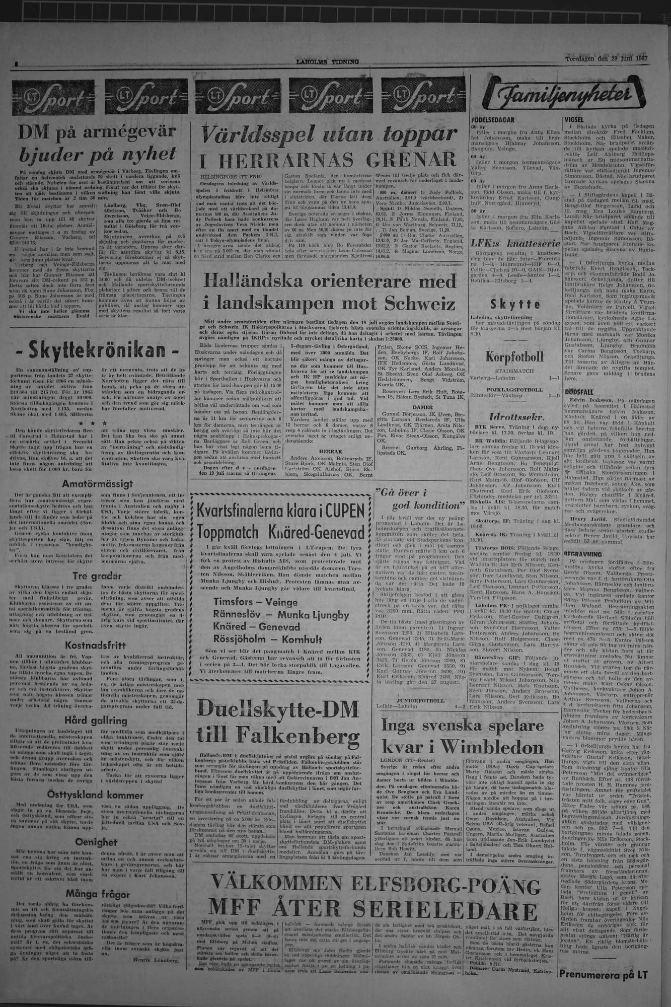 Laholms Tidning Torsdag 29 juni 1967, sida 6