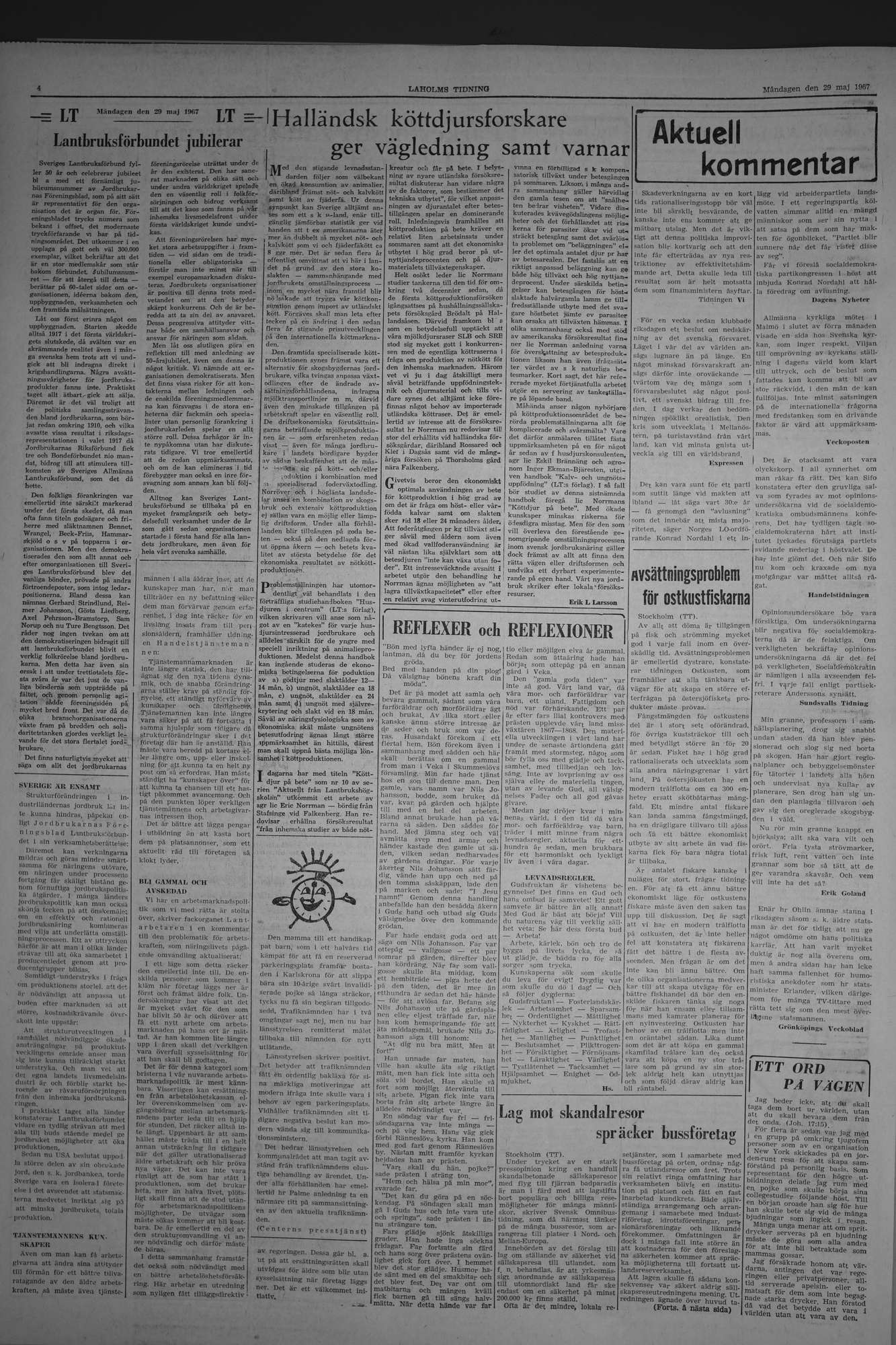 Laholms Tidning Måndag 29 maj 1967, sida 4