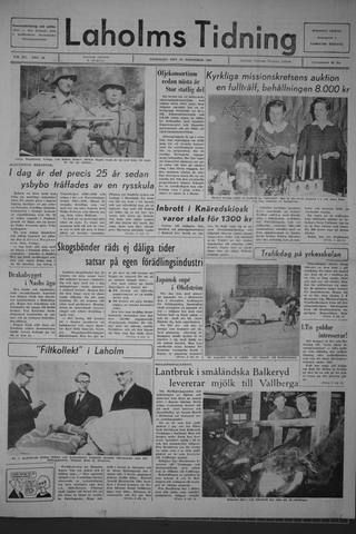 Förstasidan, Onsdag 29 november 1967