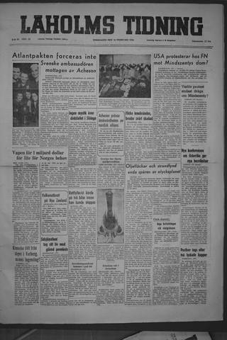 Förstasidan, Torsdag 10 februari 1949