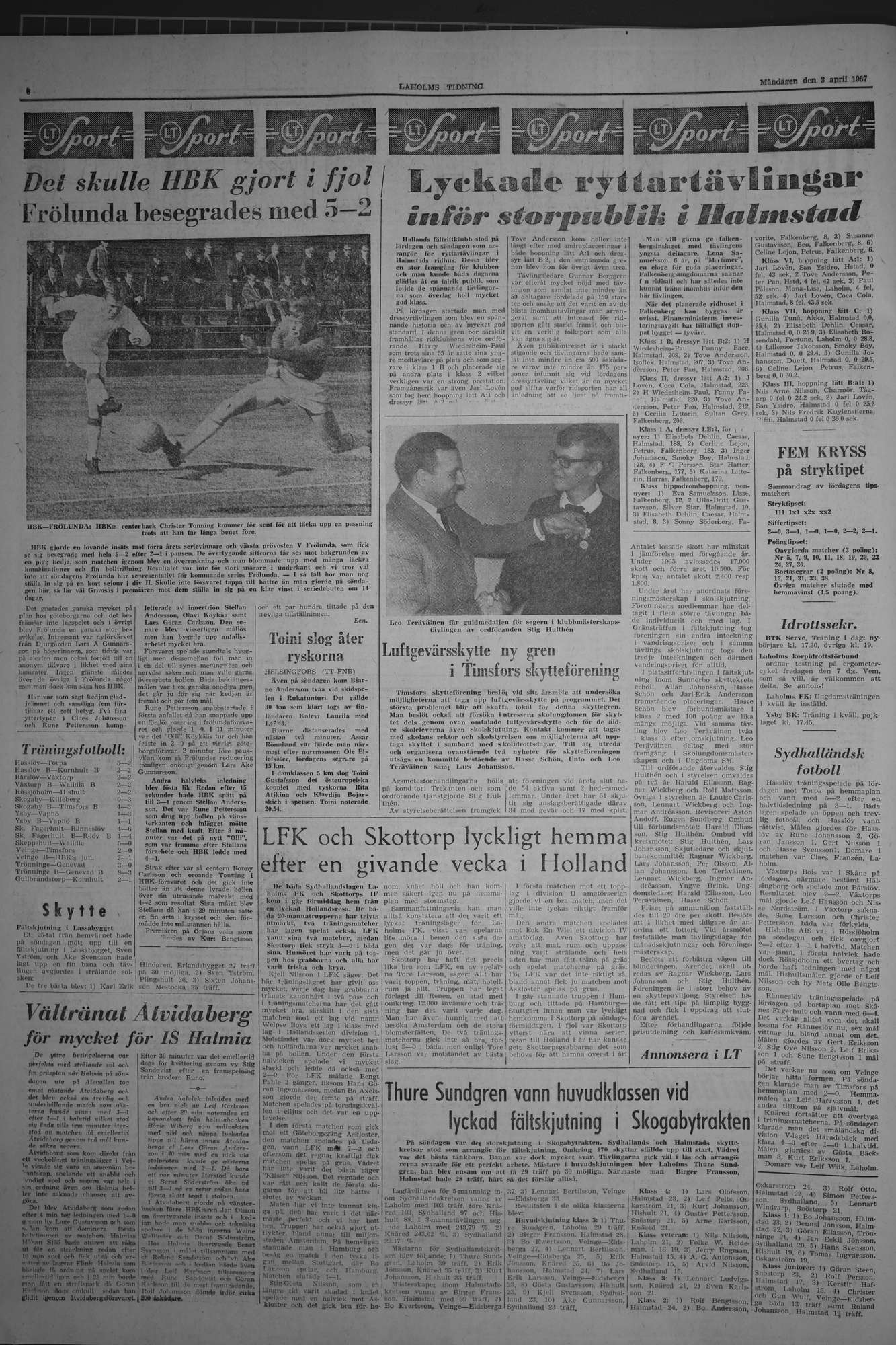 Laholms Tidning Måndag 3 april 1967, sida 6