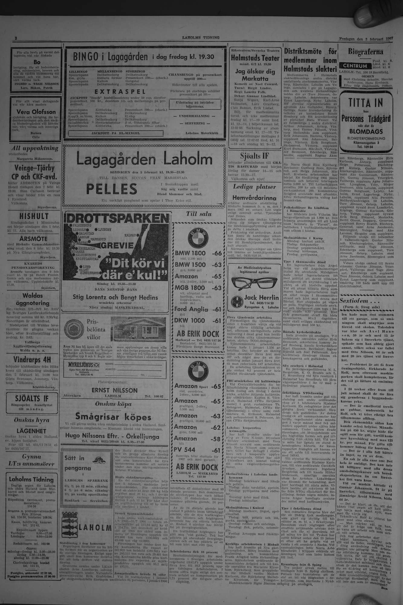 Laholms Tidning Fredag 3 februari 1967, sida 2