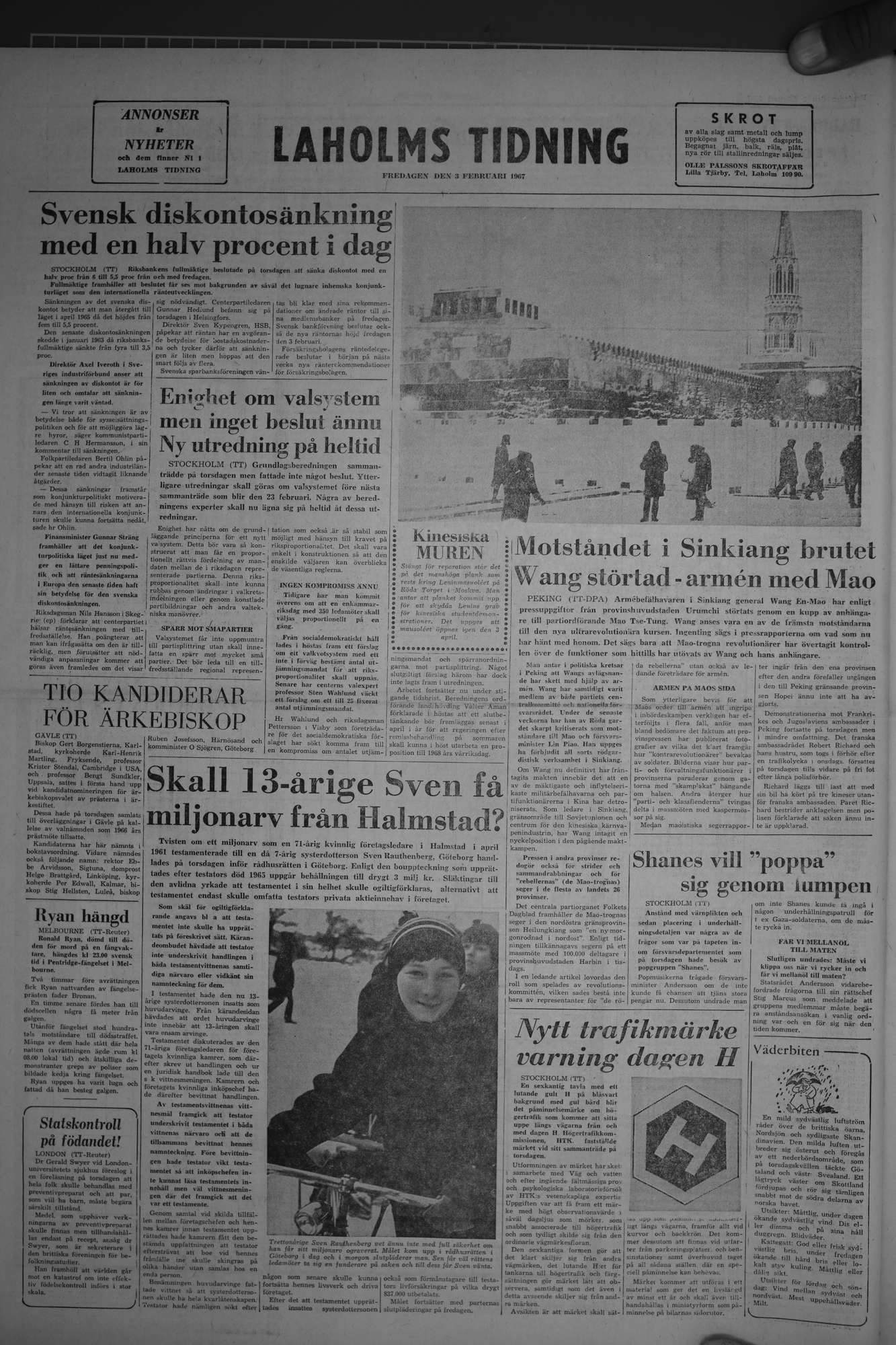 Laholms Tidning Fredag 3 februari 1967, sida 8