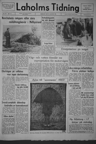 Förstasidan, Lördag 28 augusti 1965