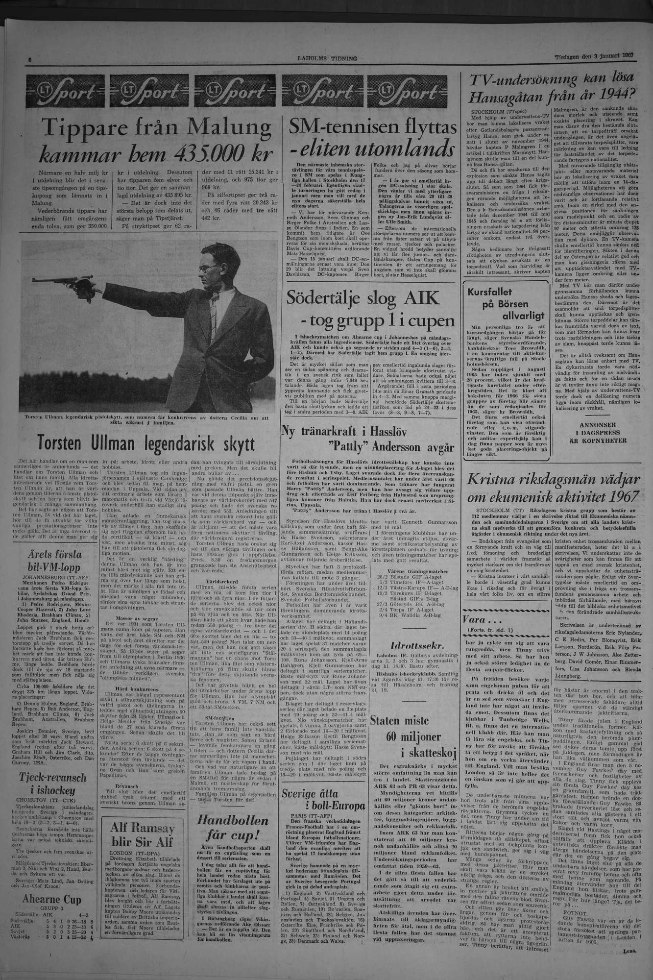 Laholms Tidning Tisdag 3 januari 1967, sida 6