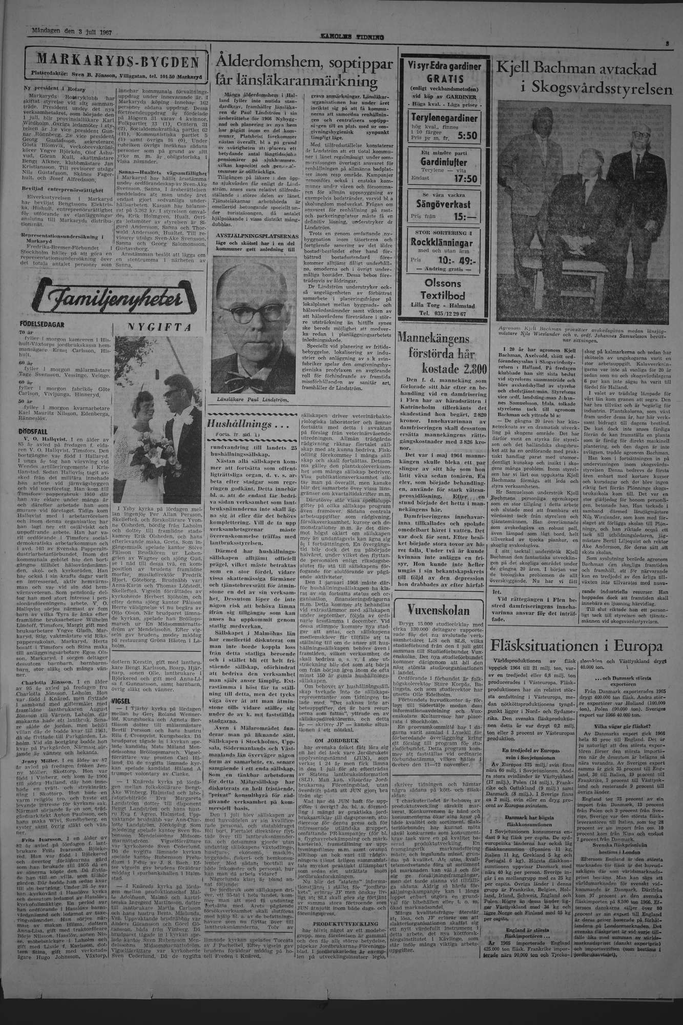 Laholms Tidning Måndag 3 juli 1967, sida 3