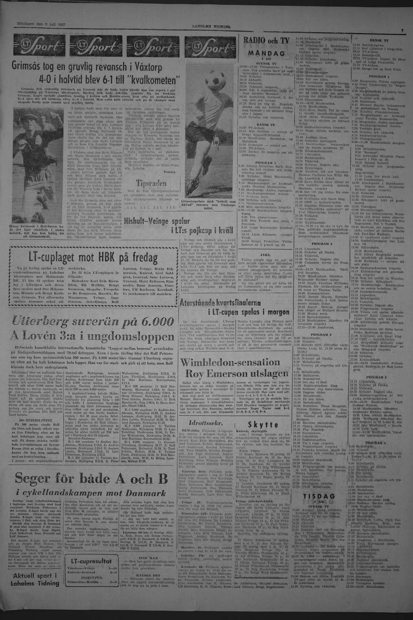 Laholms Tidning Måndag 3 juli 1967, sida 7