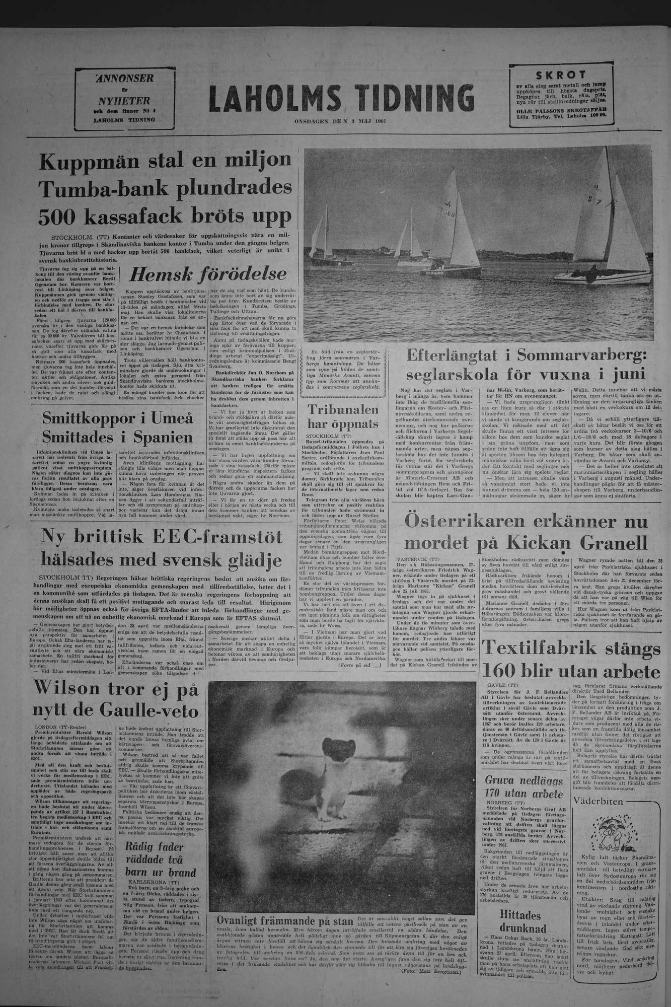 Laholms Tidning Onsdag 3 maj 1967, sida 8