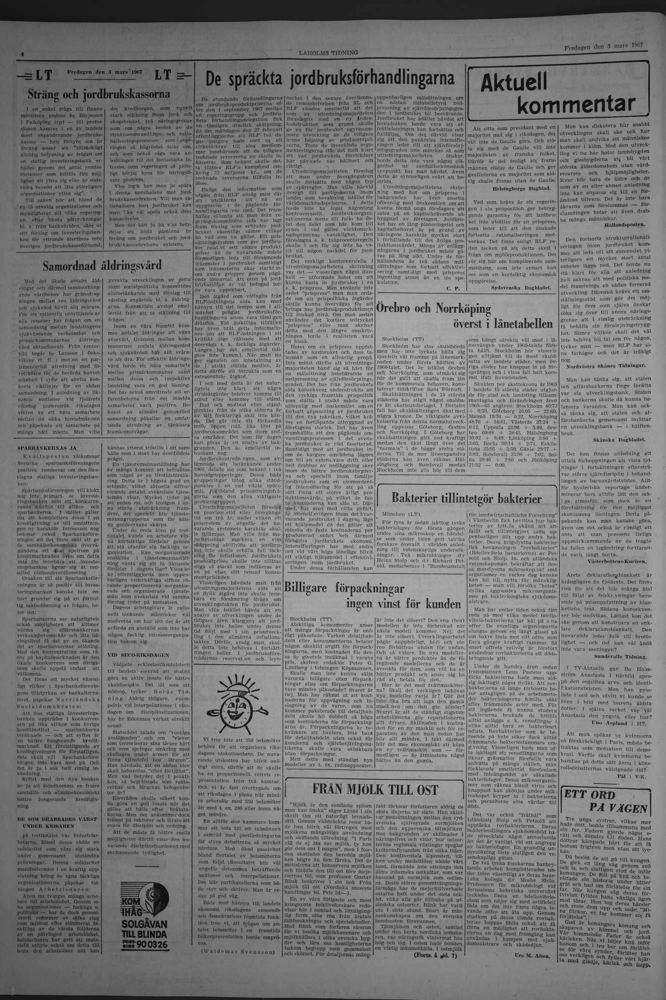 Laholms Tidning Fredag 3 mars 1967, sida 4
