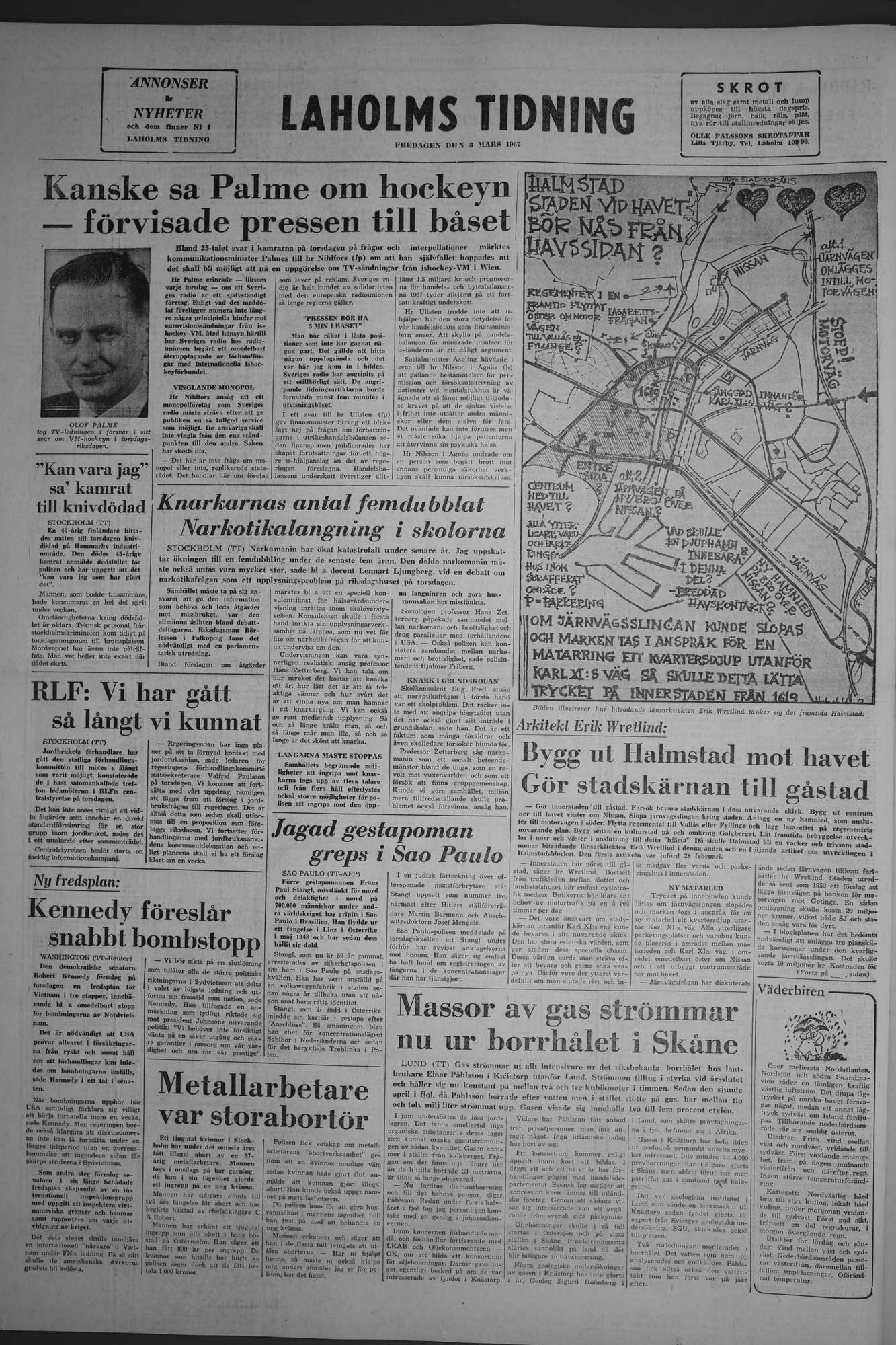 Laholms Tidning Fredag 3 mars 1967, sida 8
