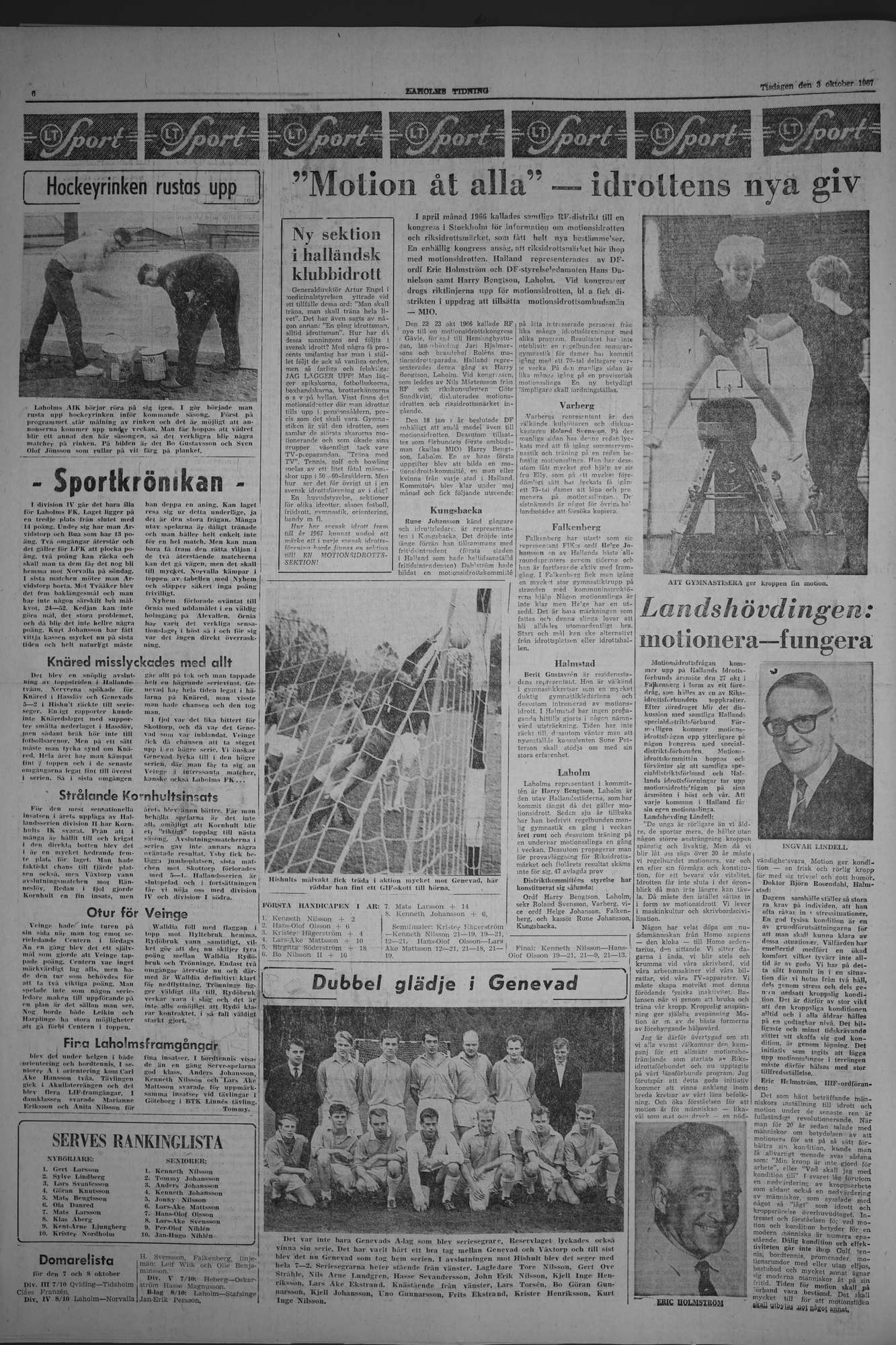 Laholms Tidning Tisdag 3 oktober 1967, sida 6