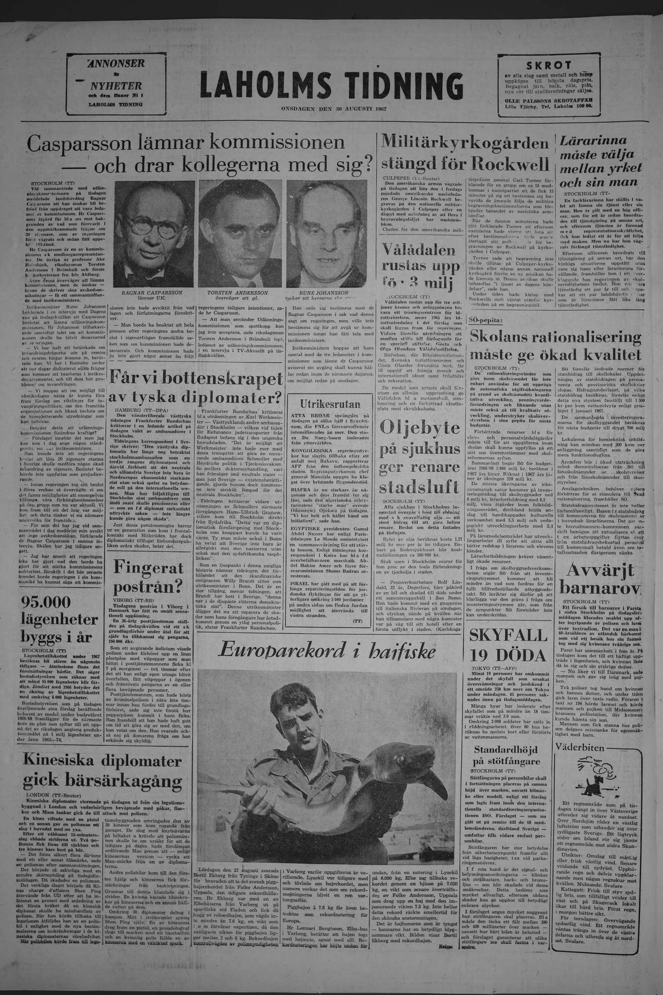 Laholms Tidning Onsdag 30 augusti 1967, sida 8