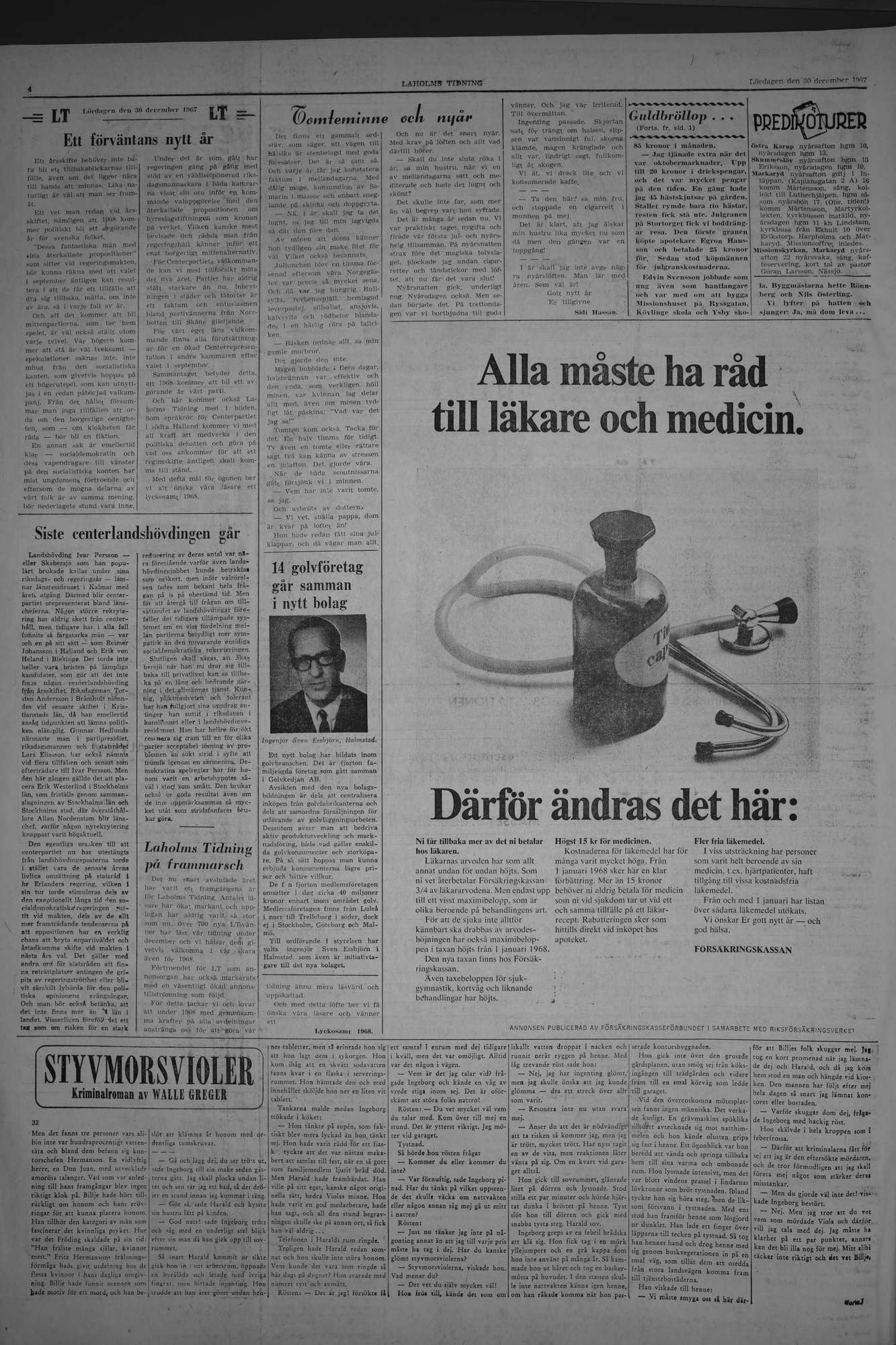 Laholms Tidning Lördag 30 december 1967, sida 4