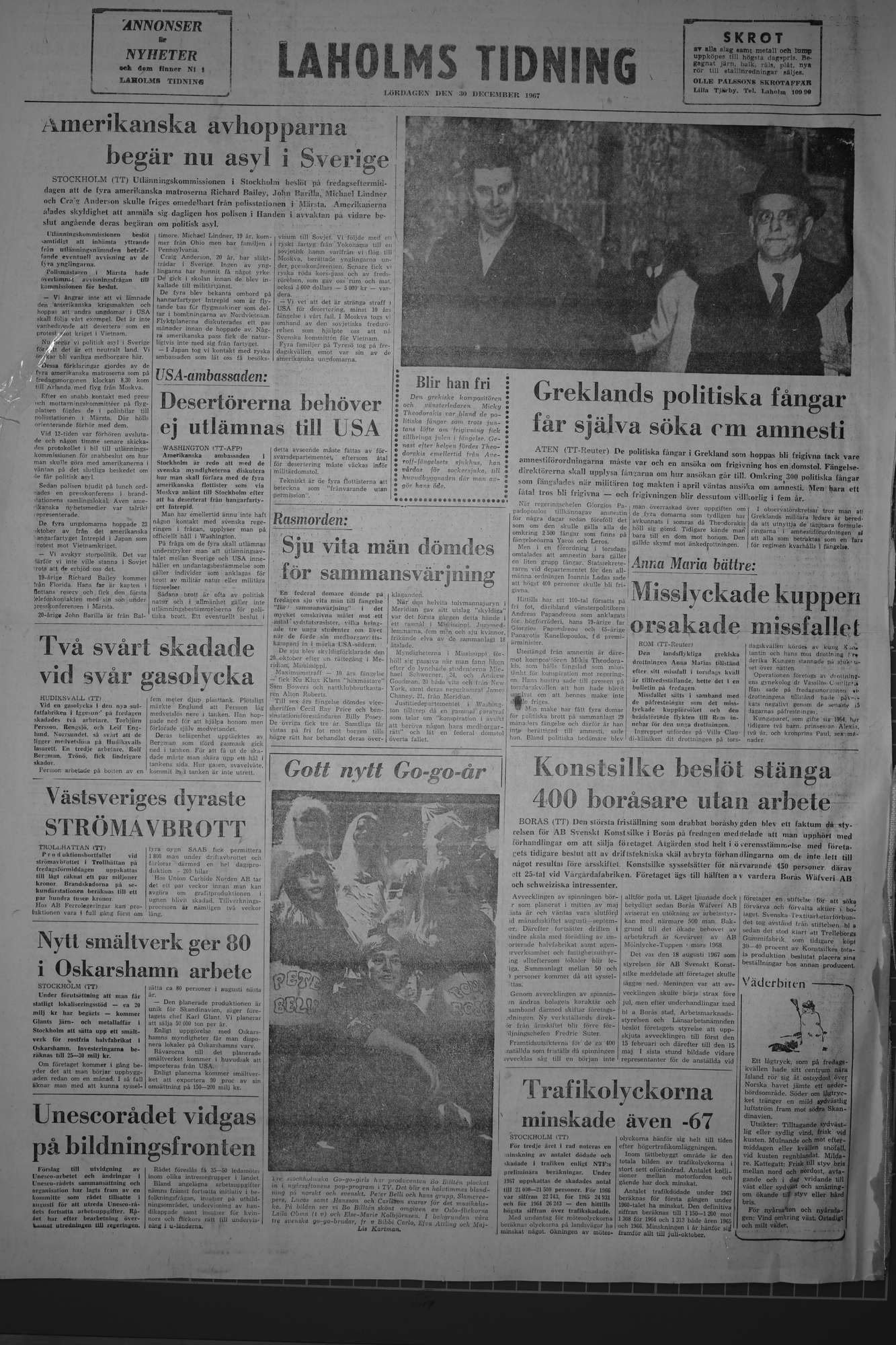 Laholms Tidning Lördag 30 december 1967, sida 8