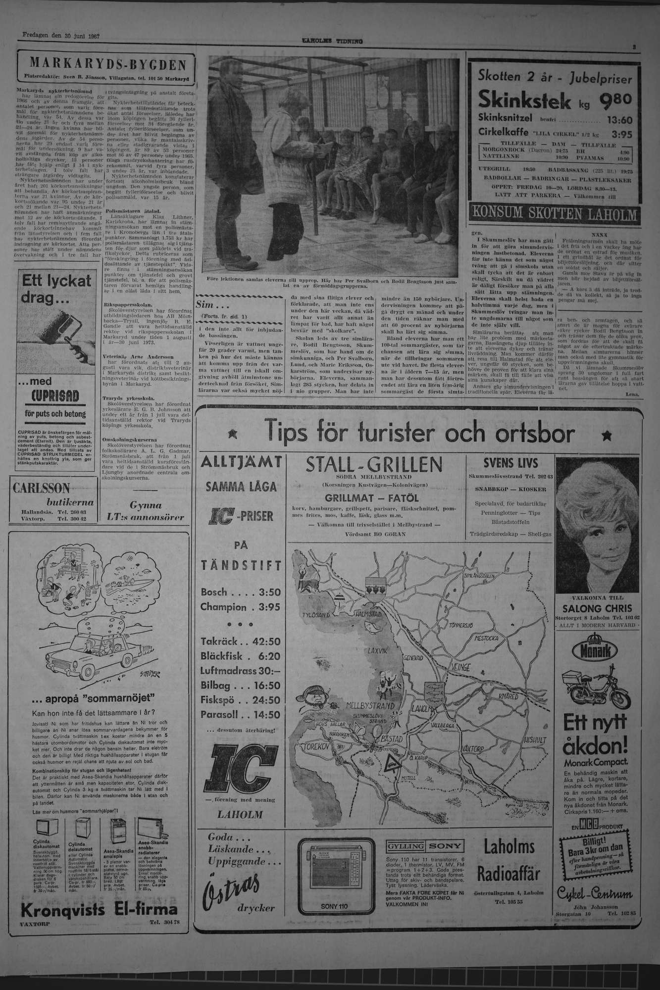 Laholms Tidning Fredag 30 juni 1967, sida 3