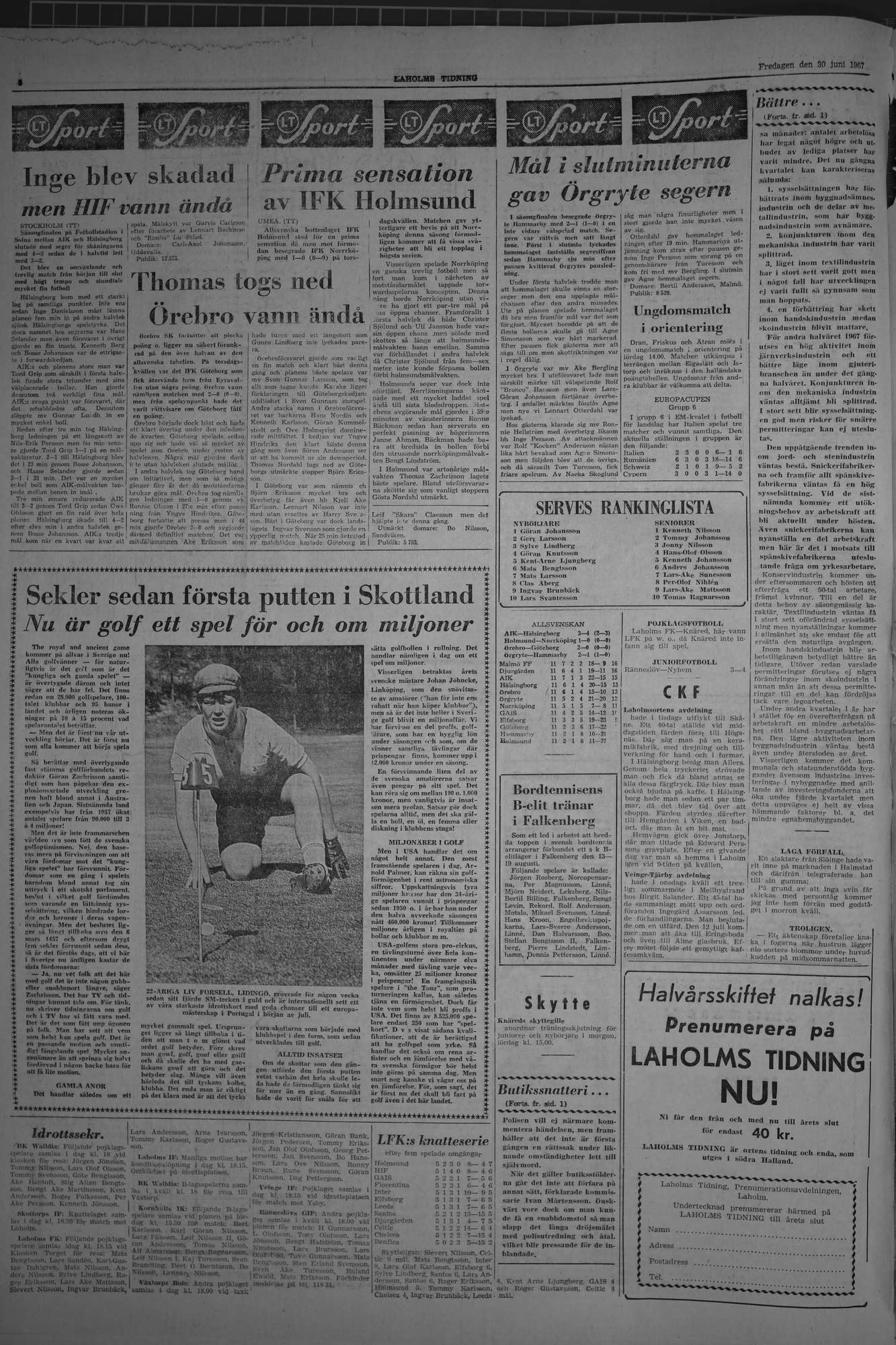 Laholms Tidning Fredag 30 juni 1967, sida 6