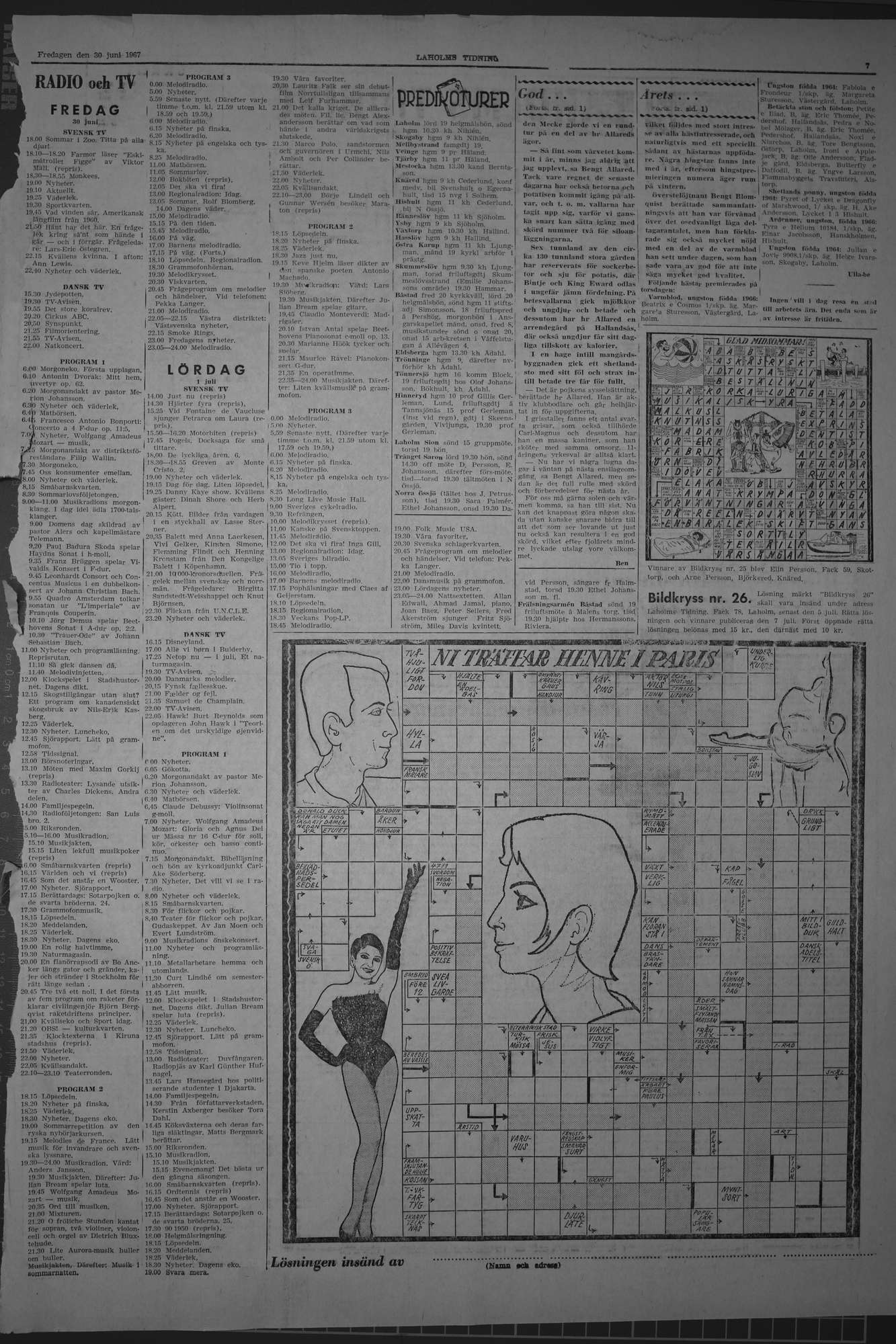 Laholms Tidning Fredag 30 juni 1967, sida 7