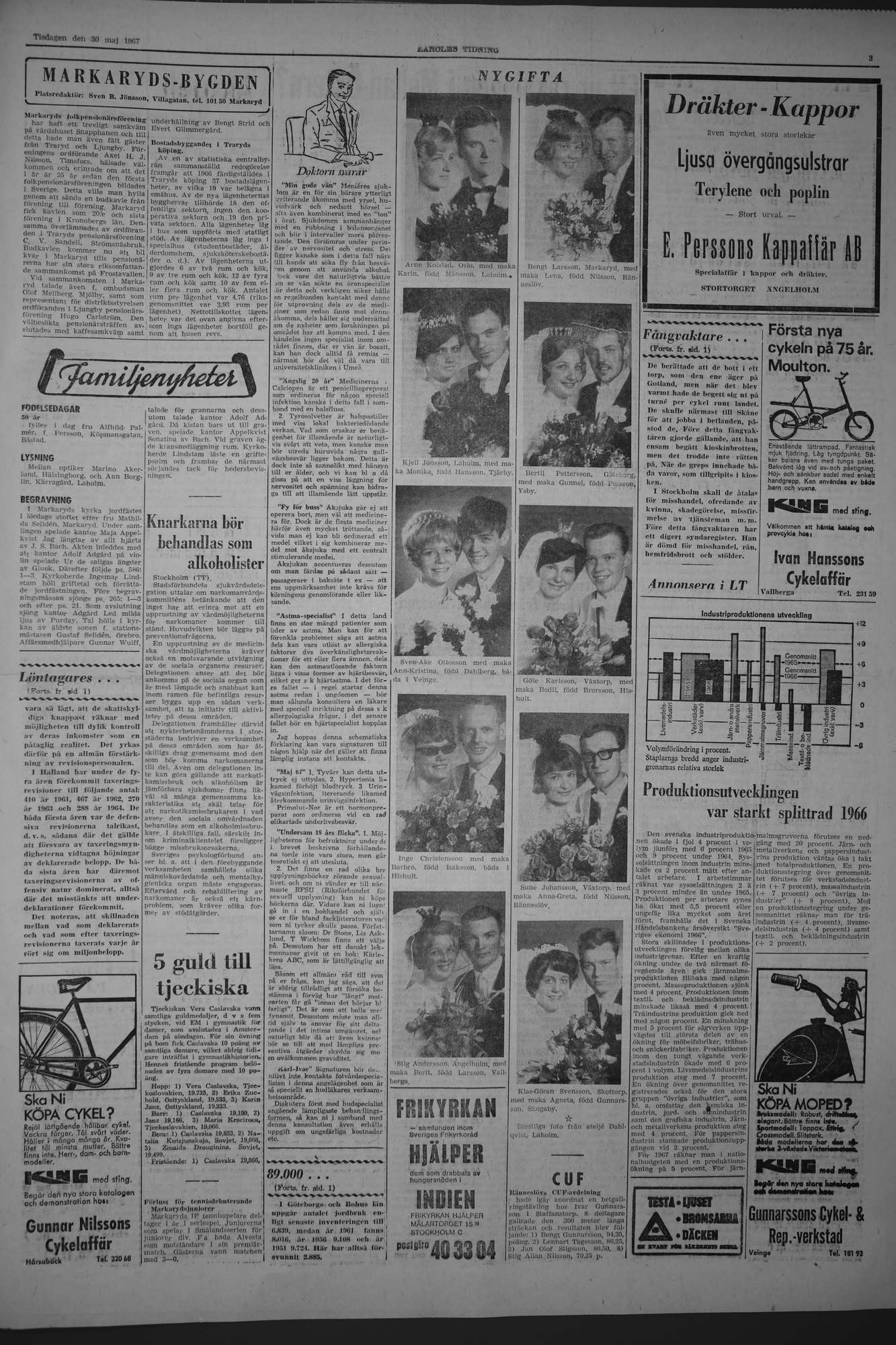 Laholms Tidning Tisdag 30 maj 1967, sida 3