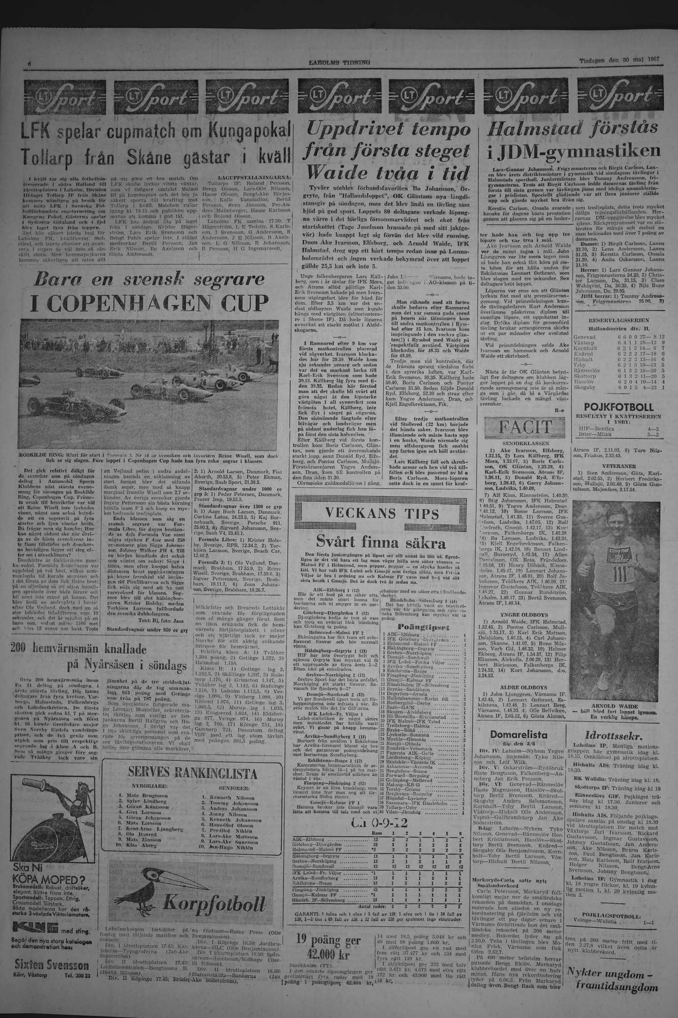 Laholms Tidning Tisdag 30 maj 1967, sida 6