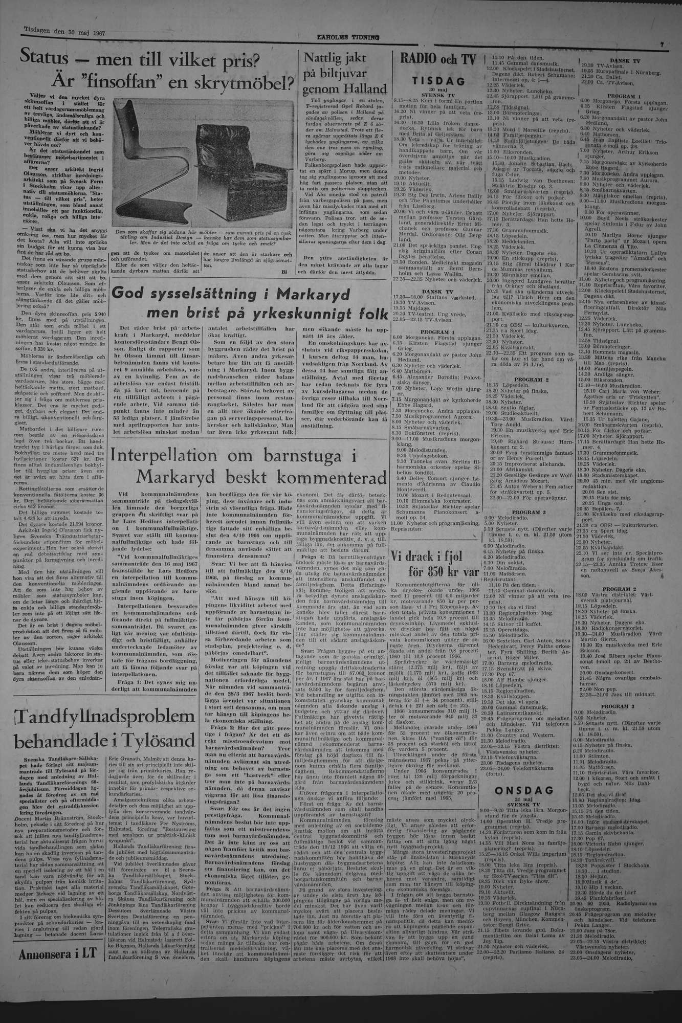 Laholms Tidning Tisdag 30 maj 1967, sida 7