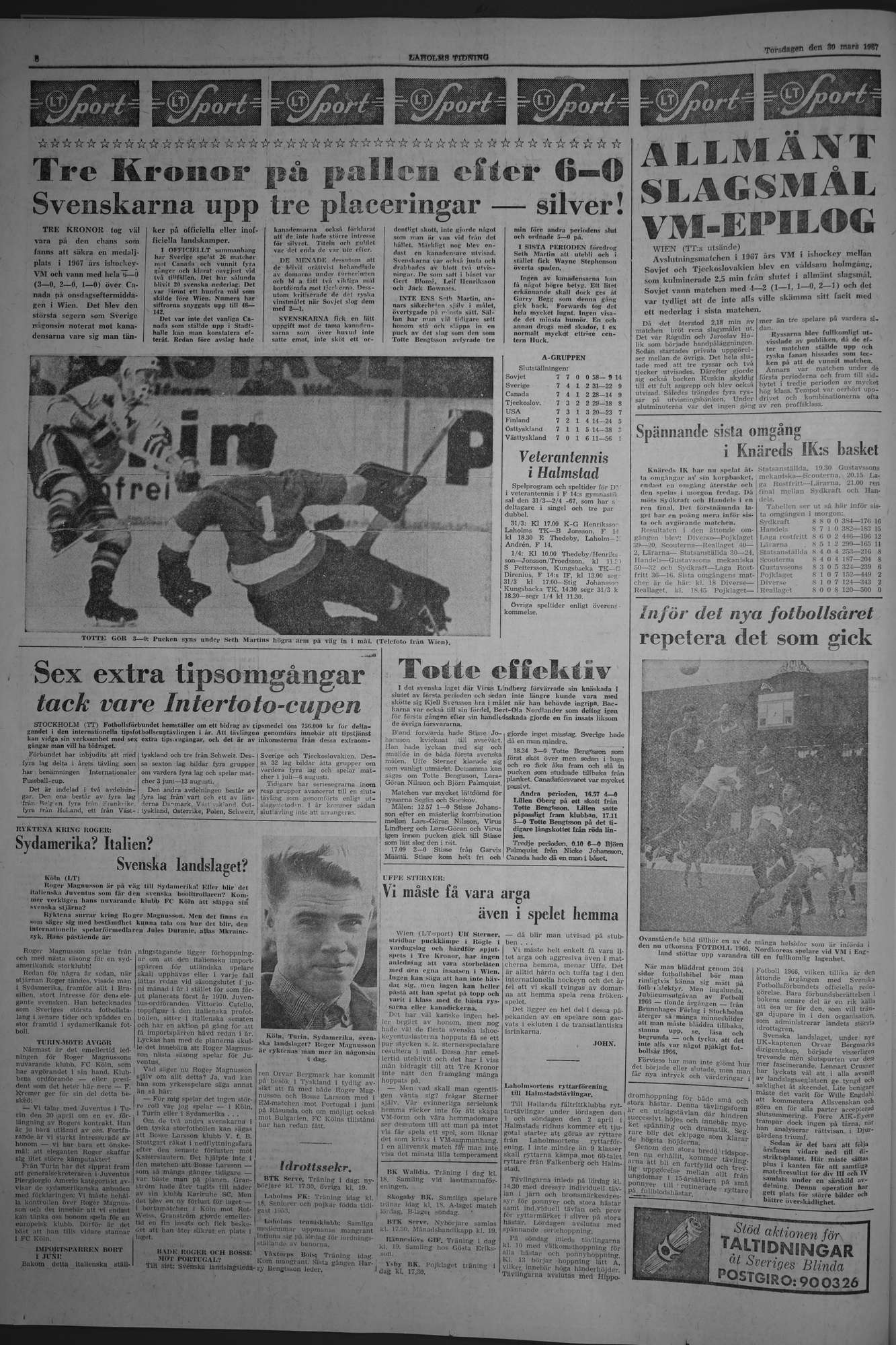 Laholms Tidning Torsdag 30 mars 1967, sida 6