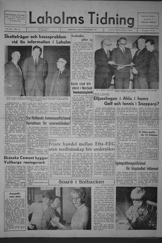 Förstasidan, Torsdag 30 november 1967