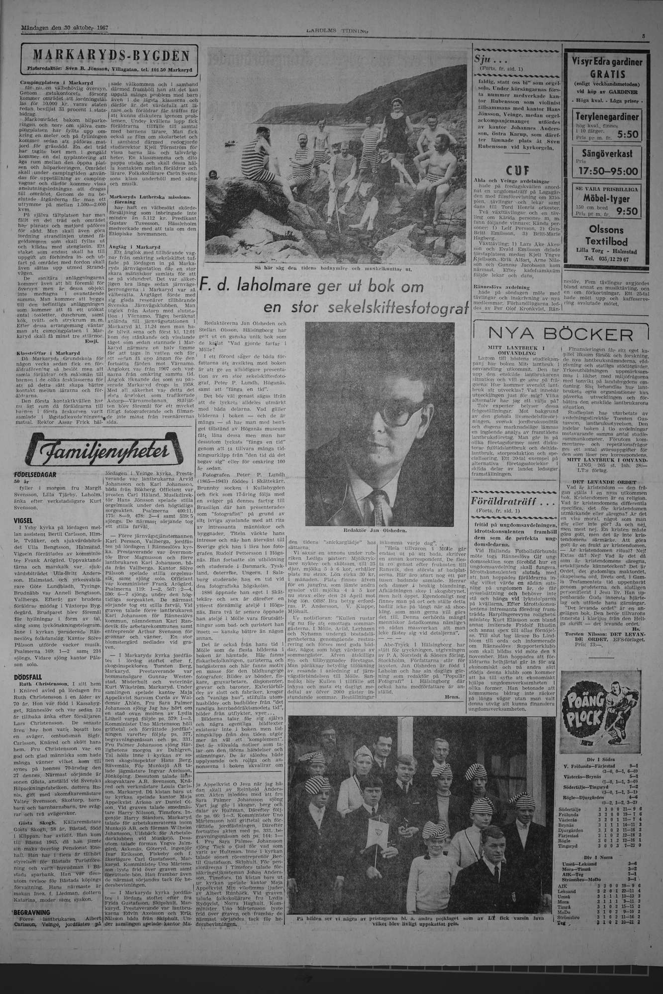 Laholms Tidning Måndag 30 oktober 1967, sida 3