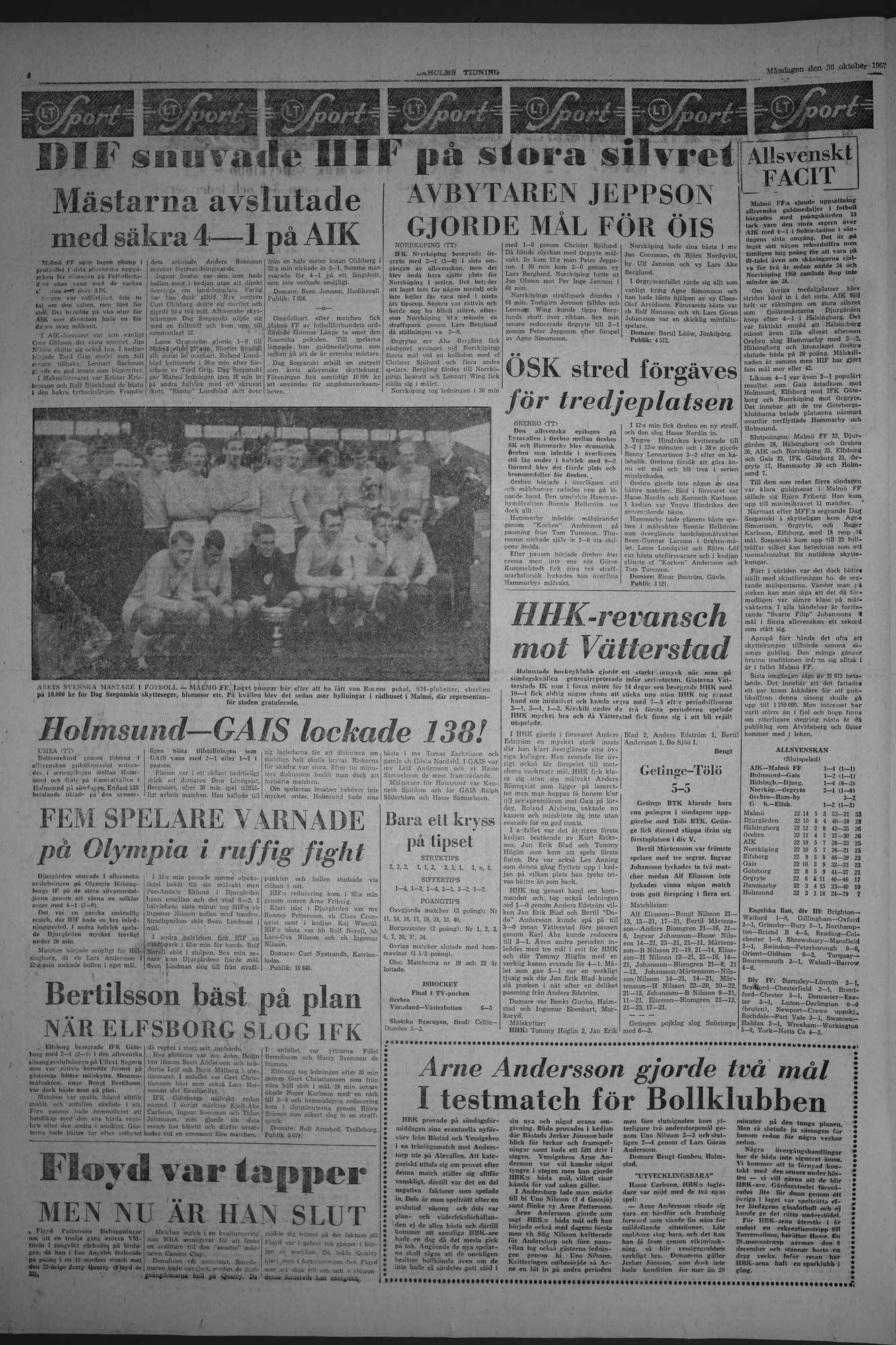 Laholms Tidning Måndag 30 oktober 1967, sida 6