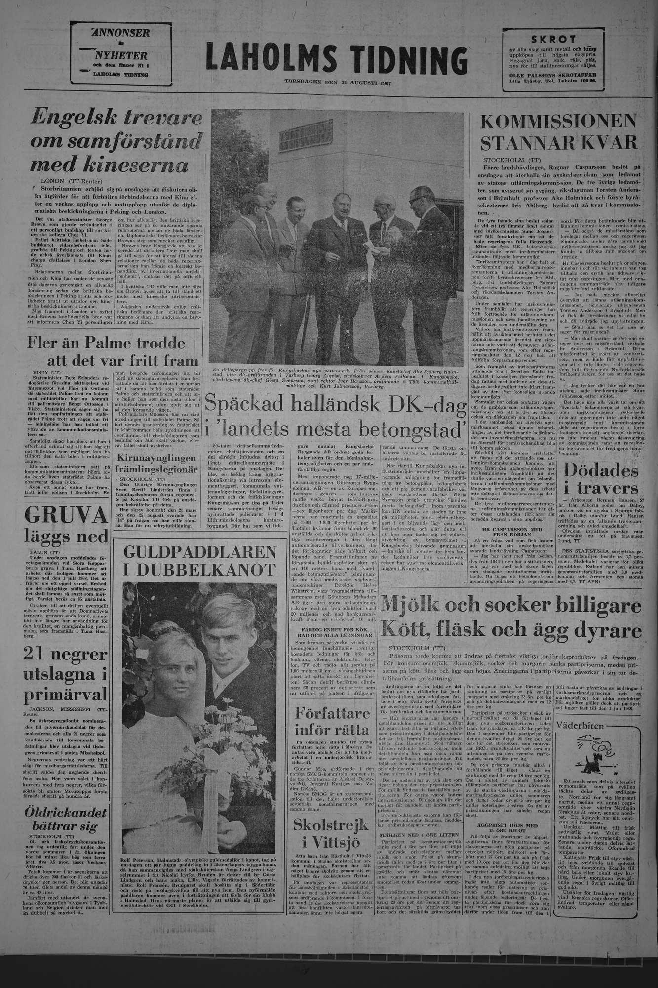Laholms Tidning Torsdag 31 augusti 1967, sida 8