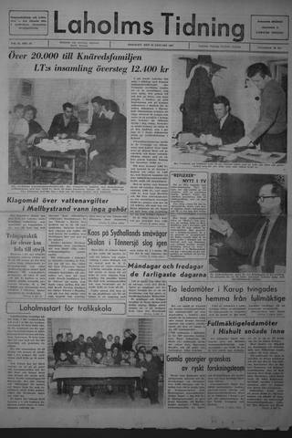 Förstasidan, Tisdag 31 januari 1967
