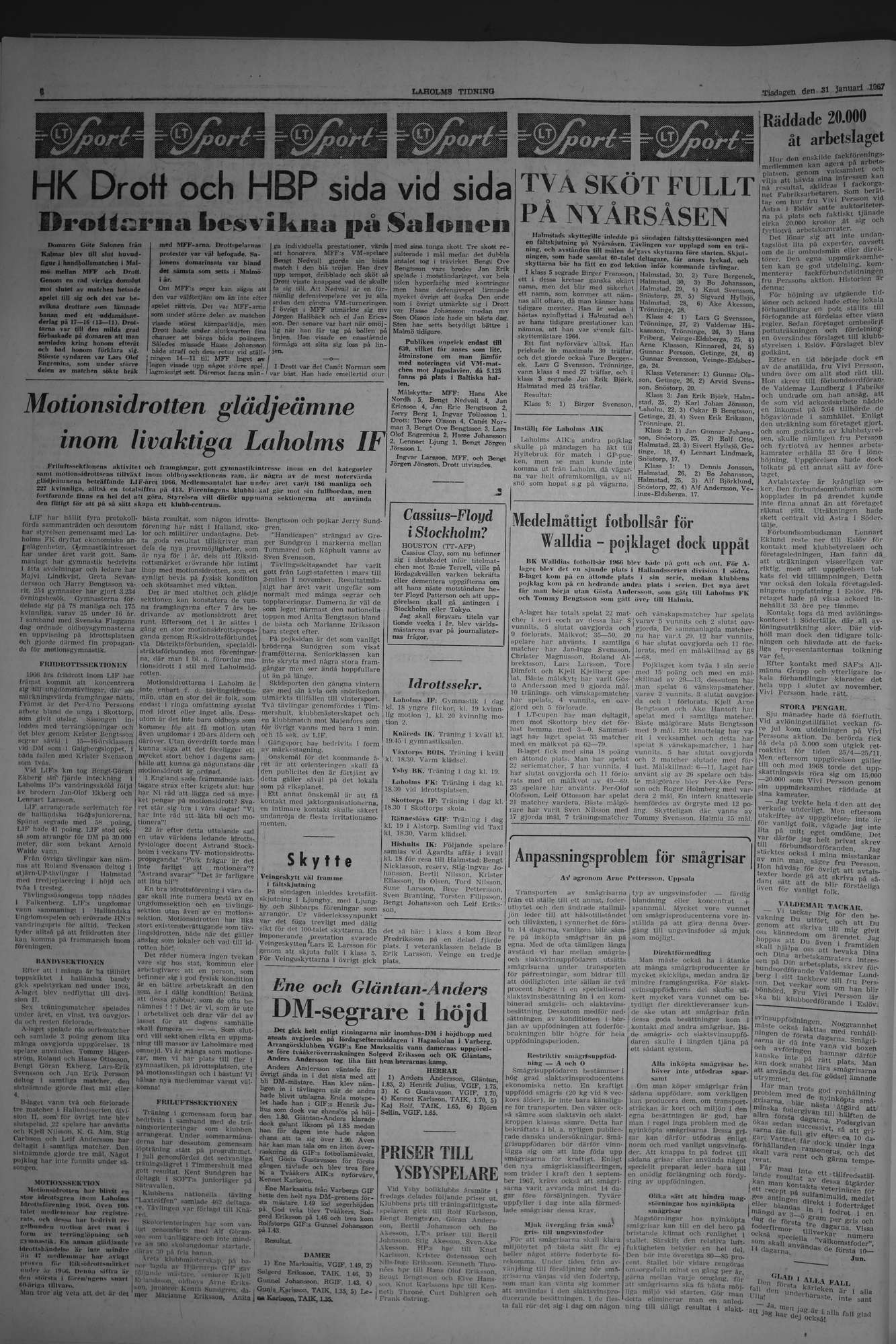 Laholms Tidning Tisdag 31 januari 1967, sida 6