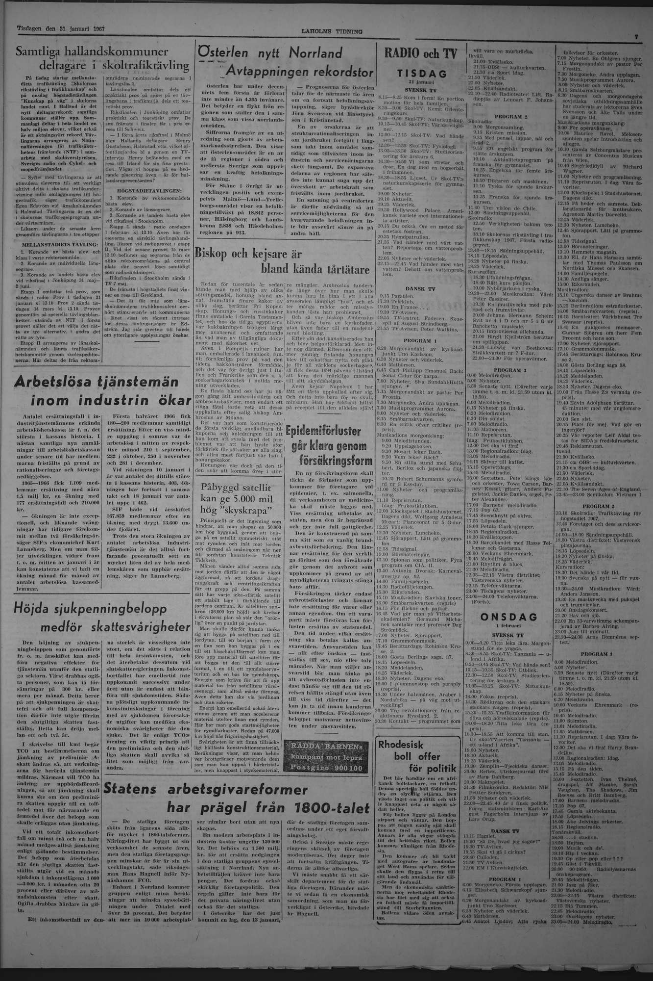 Laholms Tidning Tisdag 31 januari 1967, sida 7