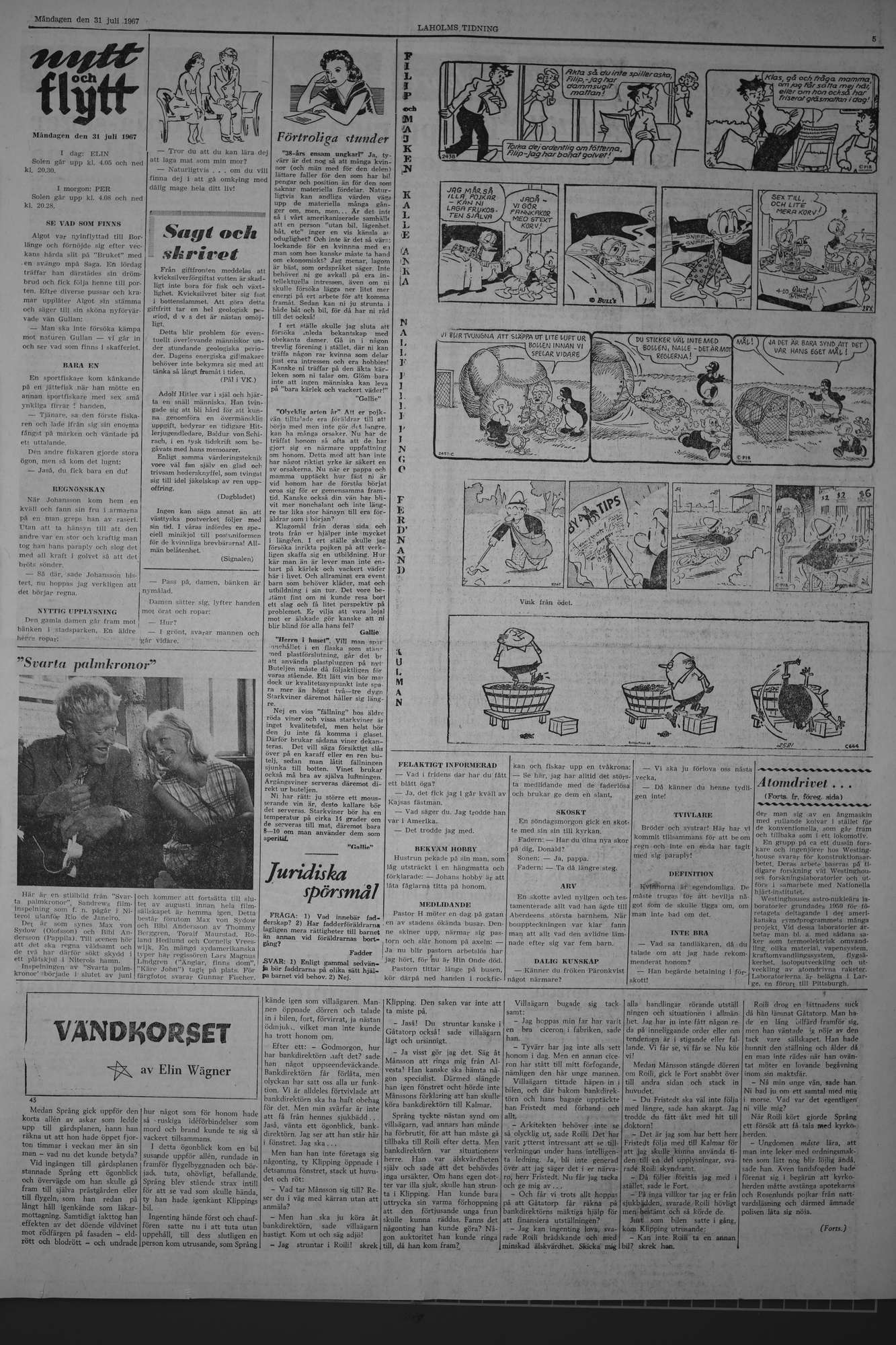 Laholms Tidning Måndag 31 juli 1967, sida 5