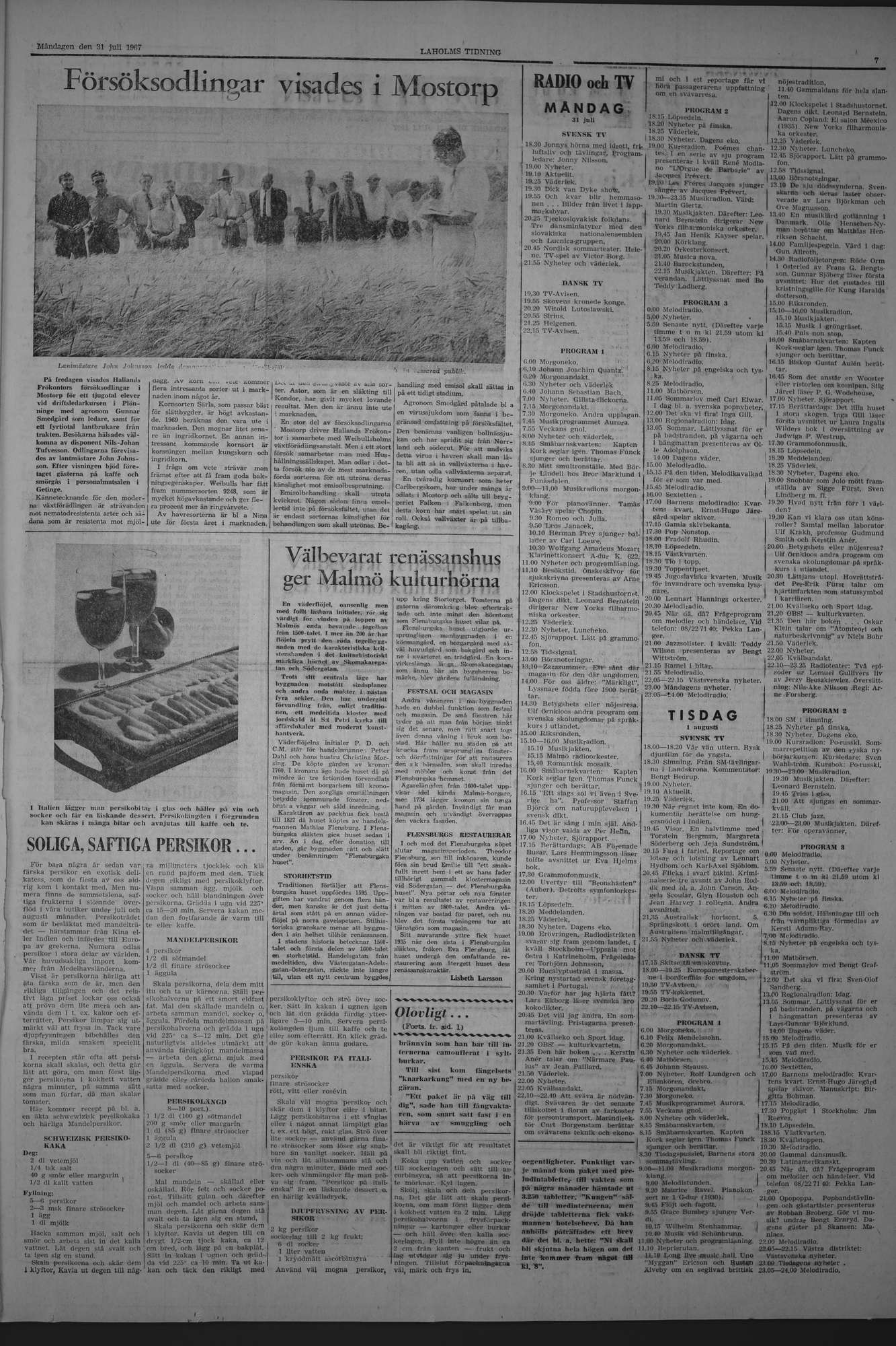 Laholms Tidning Måndag 31 juli 1967, sida 7