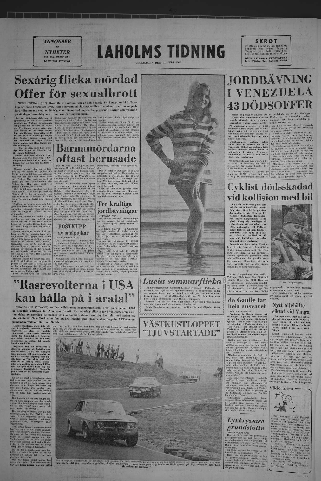 Laholms Tidning Måndag 31 juli 1967, sida 8