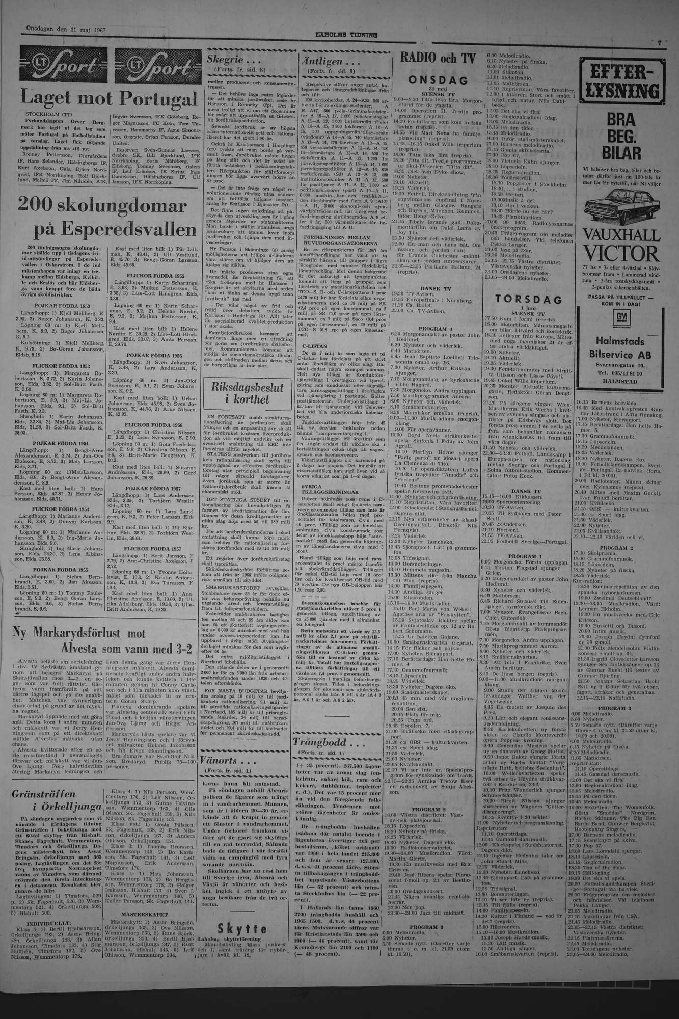 Laholms Tidning Onsdag 31 maj 1967, sida 7