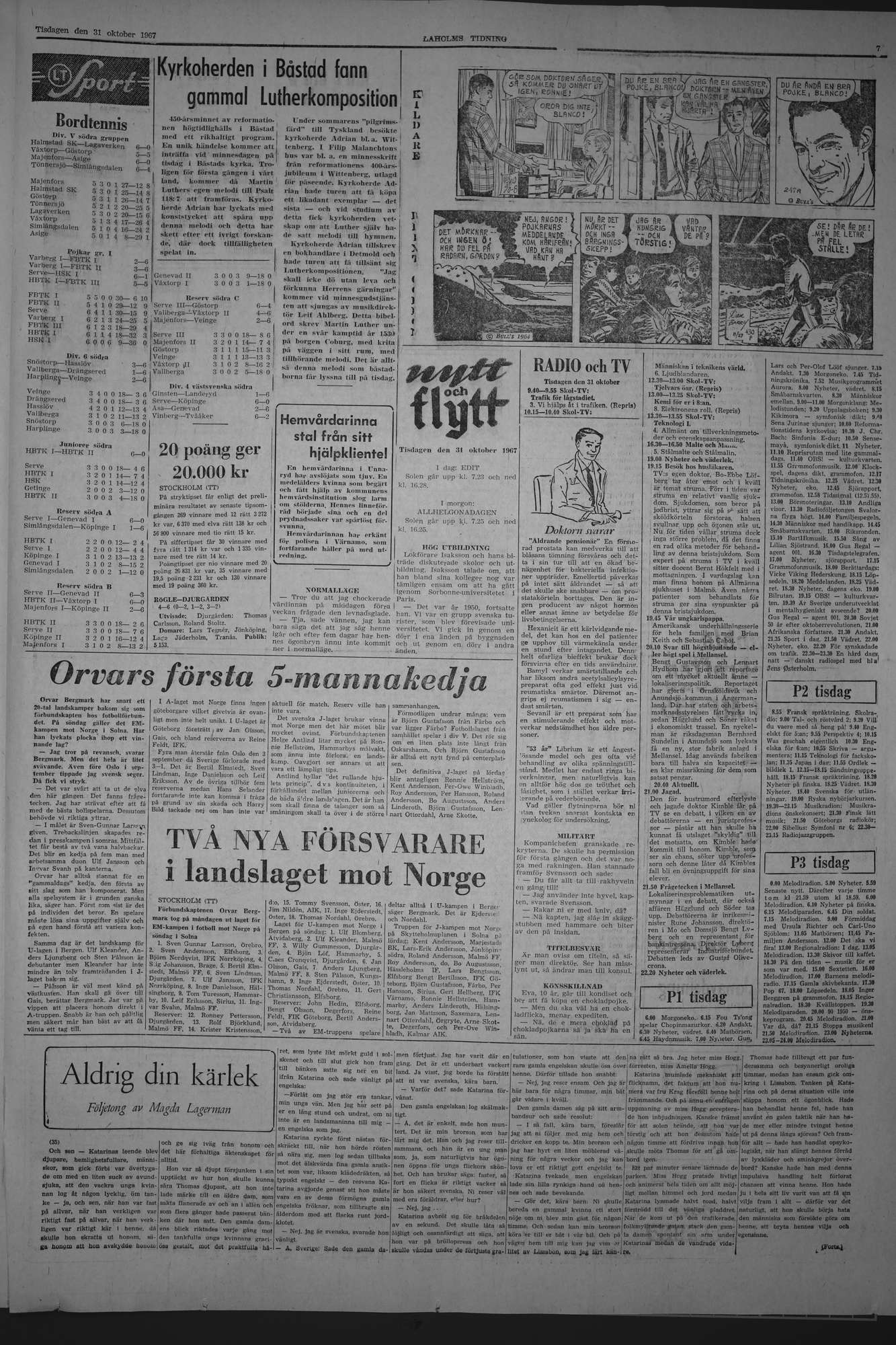Laholms Tidning Tisdag 31 oktober 1967, sida 7