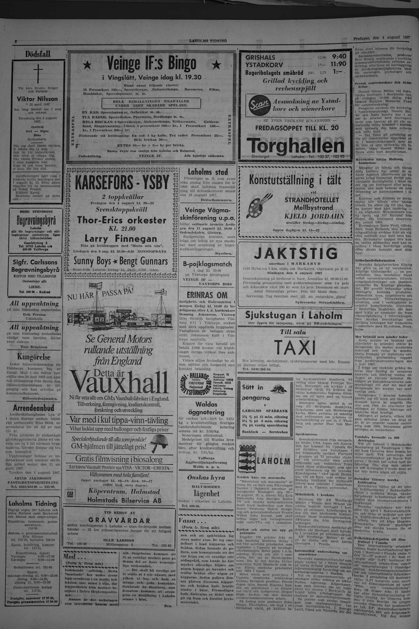 Laholms Tidning Fredag 4 augusti 1967, sida 2