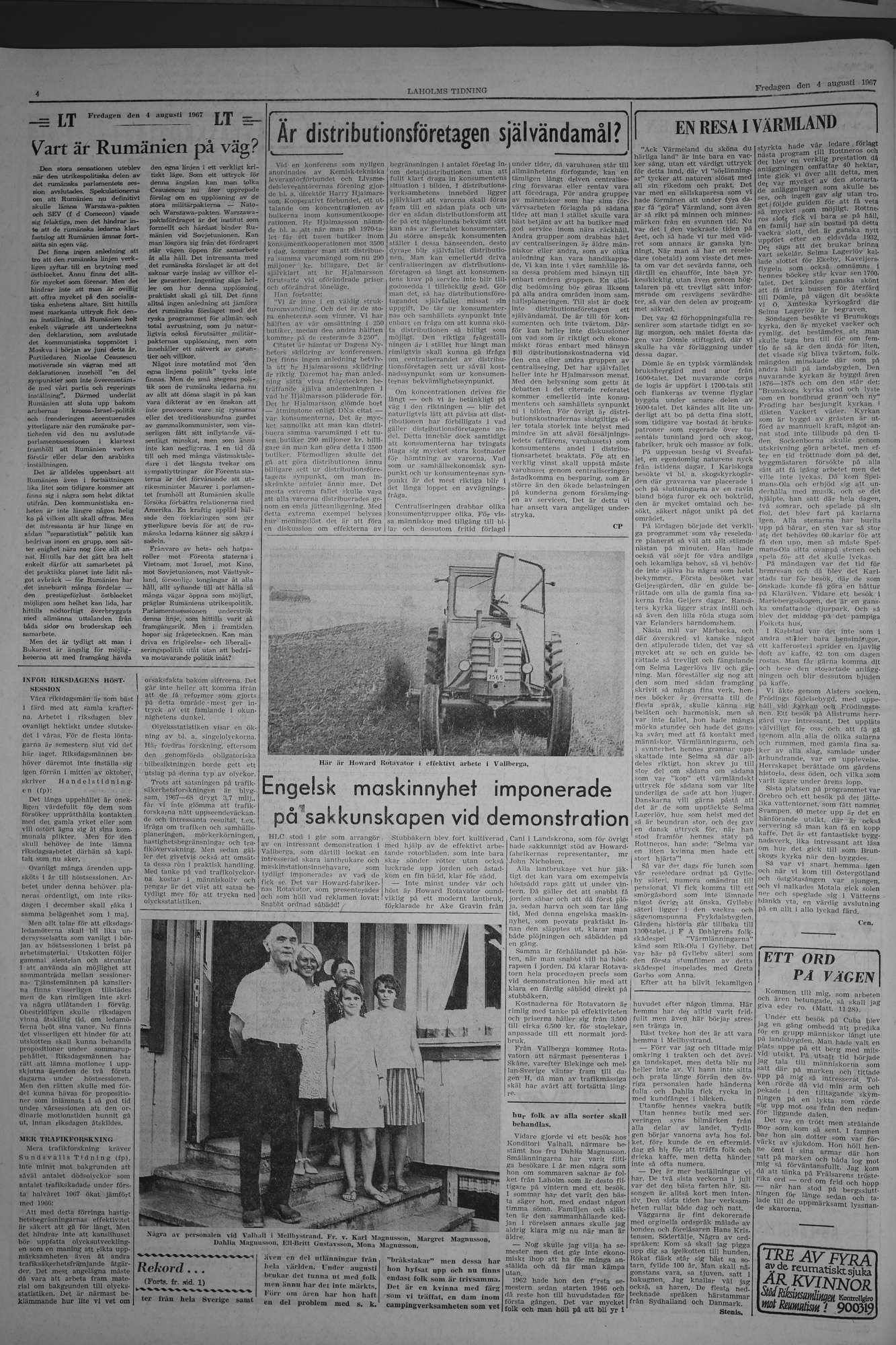 Laholms Tidning Fredag 4 augusti 1967, sida 4