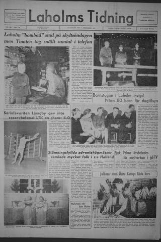 Förstasidan, Måndag 4 december 1967